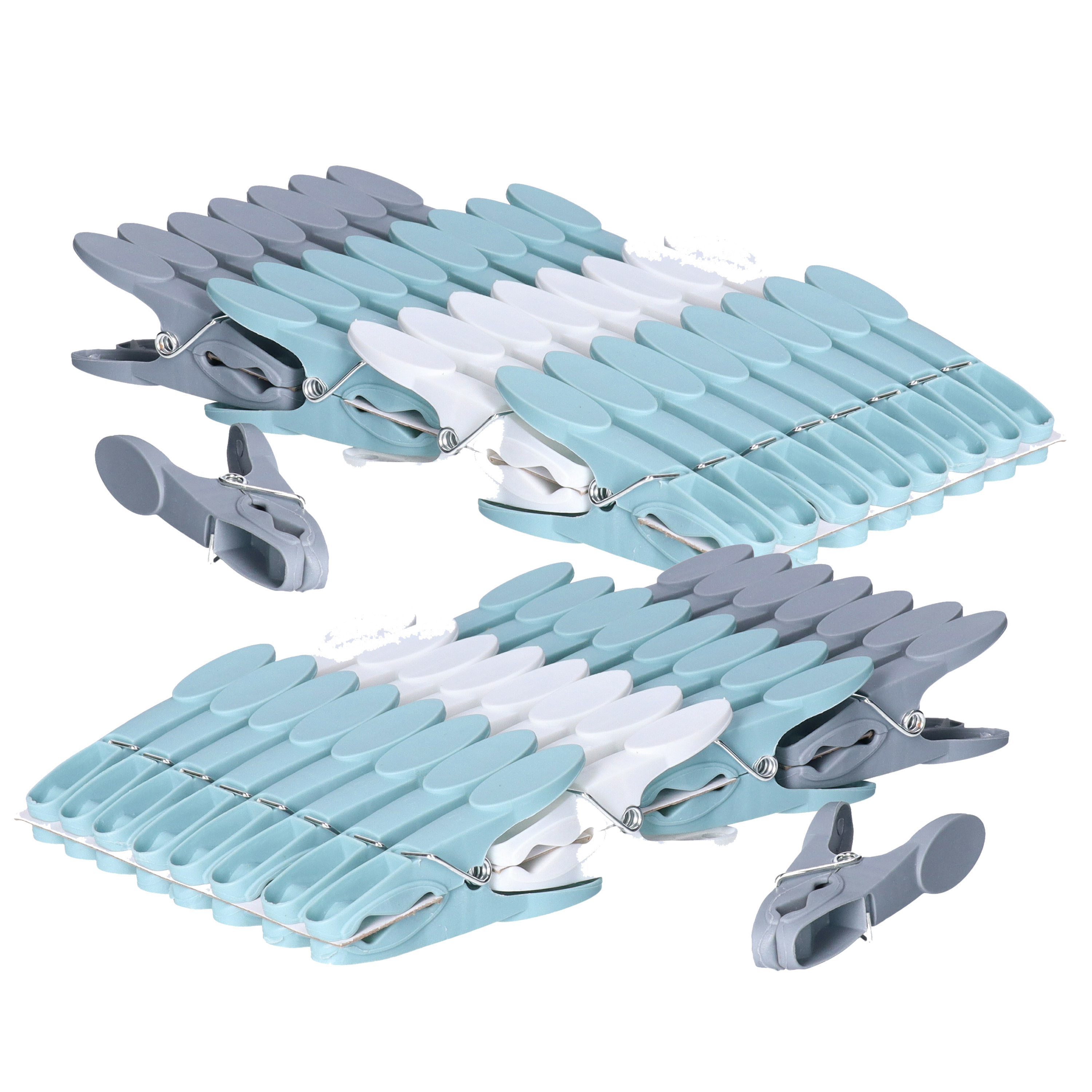 5five Wasknijpers - 128x stuks - gekleurd - kunststof - 8,5 cm - was ophangen -