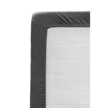 Topper hoeslaken - jersey - antraciet - 160x200 cm - Leen Bakker