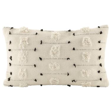 Sierkussen Hetty - off-white/zwart - 30x50 cm - Leen Bakker