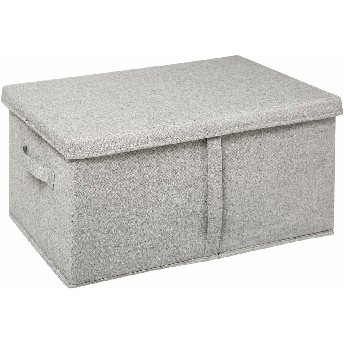 5Five Opbergdoos/box met deksel - lichtgrijs - L50 x B31 x H25 cm - Stevig karton/polyester -