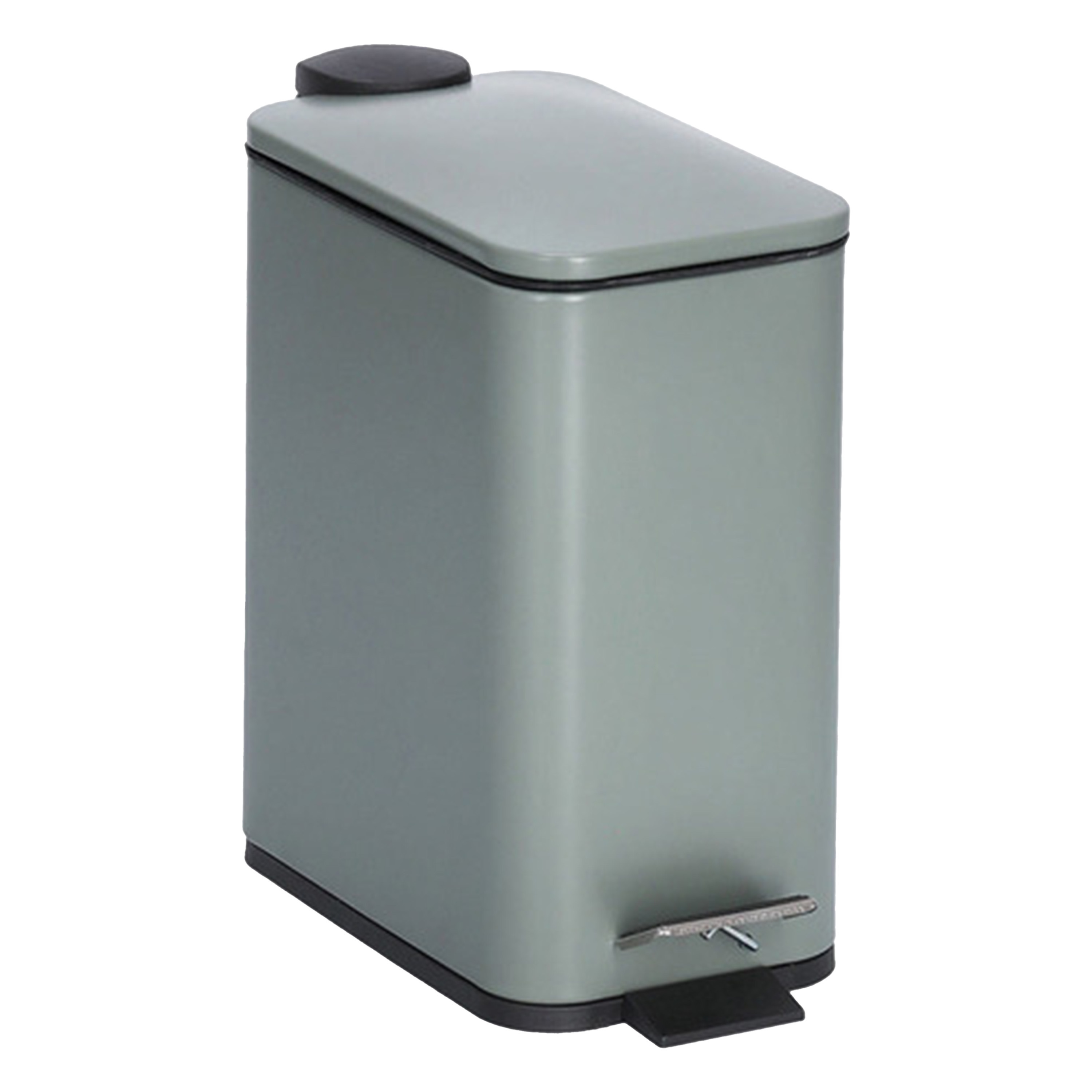 Prullenbak/pedaalemmer - metaal/kunststof - 5L - groen - soft close - 29 x 14 cm -