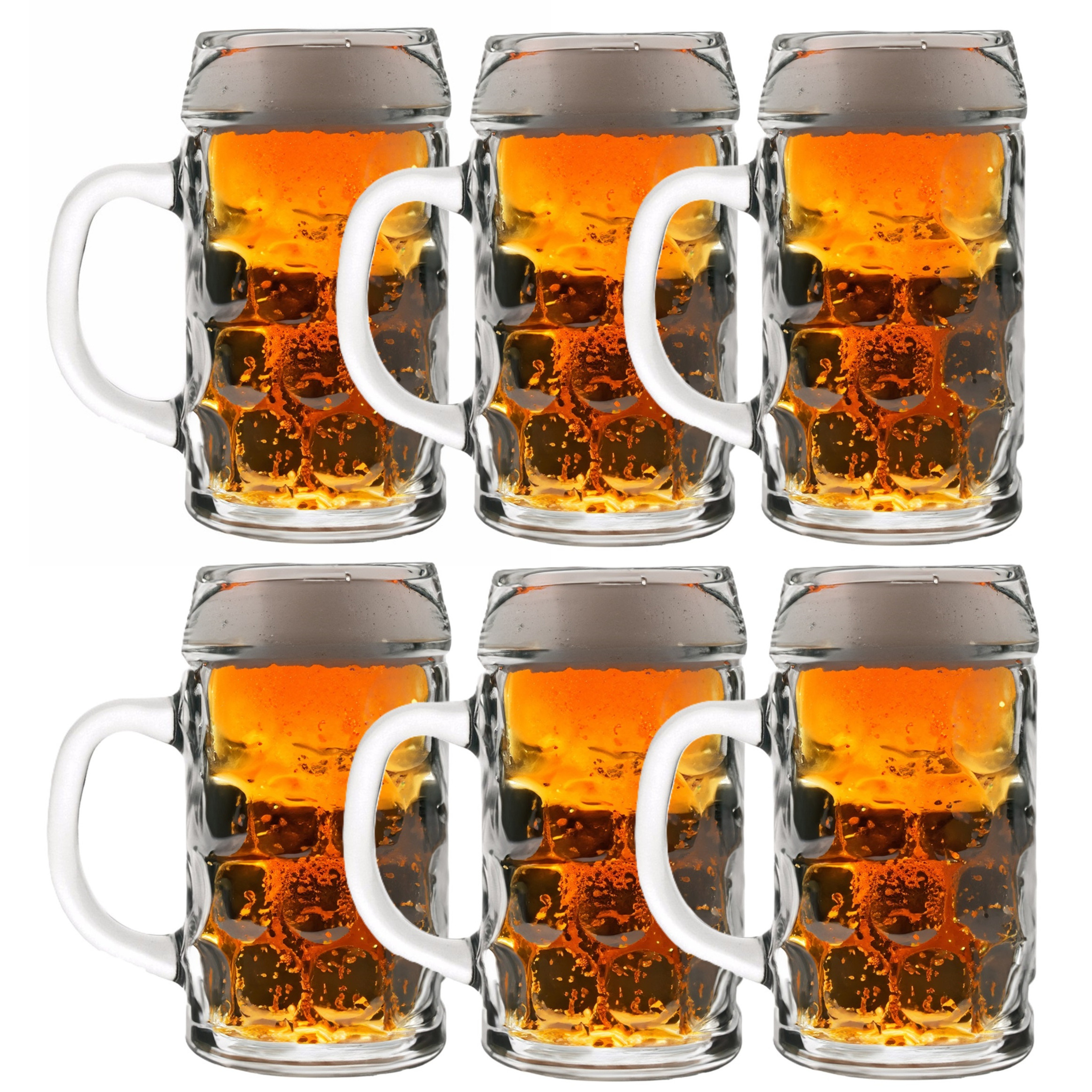 Oktoberfest Bierglazen/Bierpullen - 10x - glas - 1 liter - met handvat - het klassieke model -