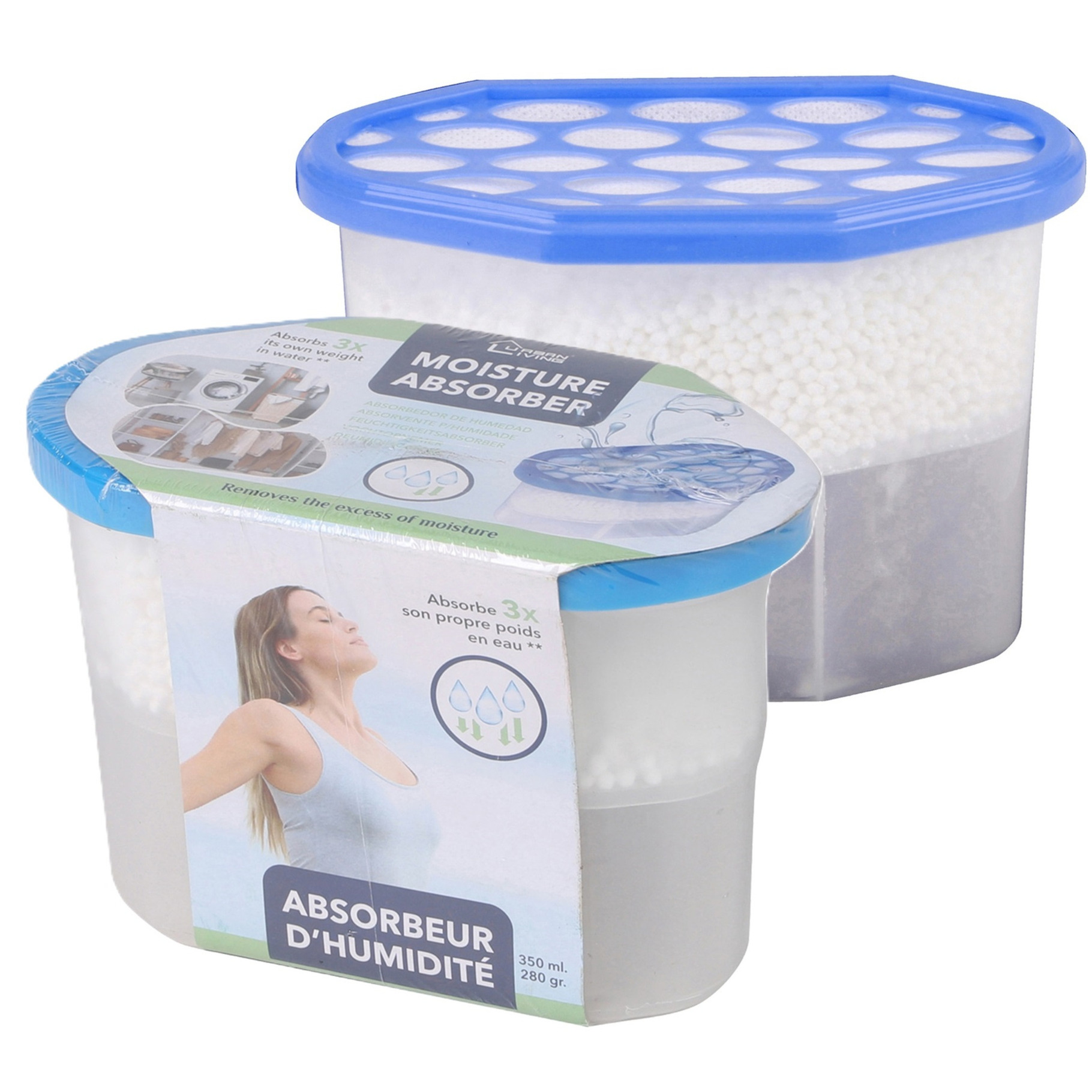 Vochtonttrekker/vochtvanger/vochtopnemer - 2x - 350 ml - tegen schimmelvorming - bestrijd condens -