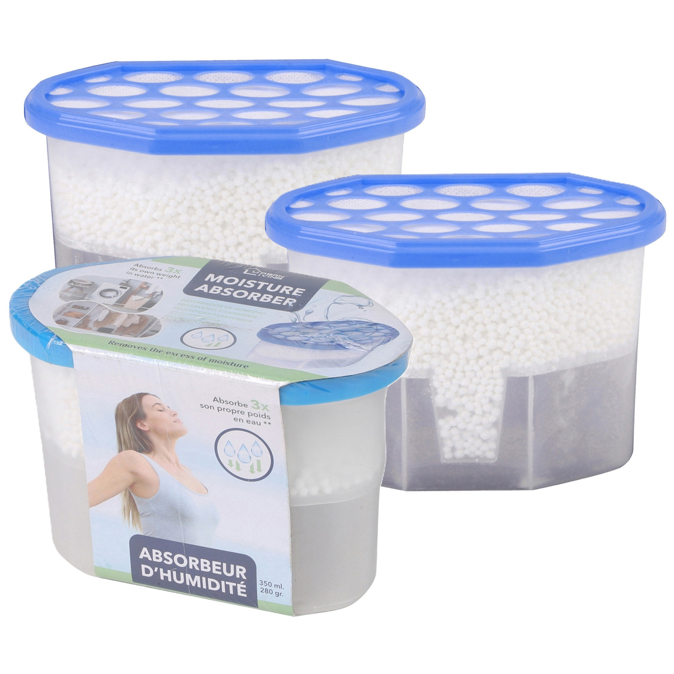 Vochtonttrekker/vochtvanger/vochtopnemer - 3x - 350 ml - tegen schimmelvorming - bestrijd condens -