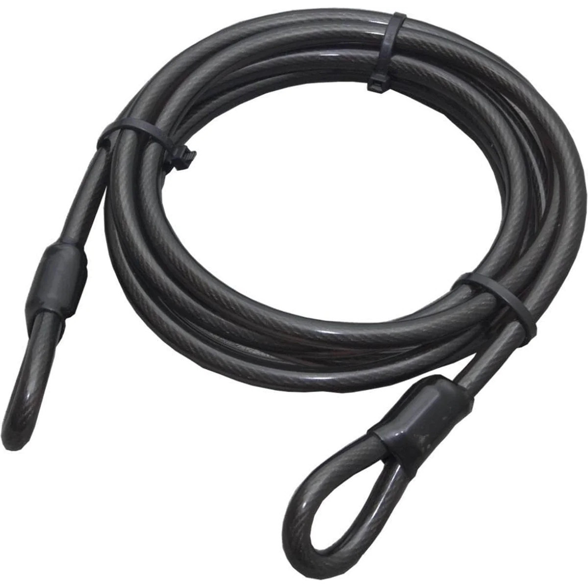 Staalkabel met lussen - 5 meter x 12 millimeter - geplastificeerd - kabelslot - terraskabel -