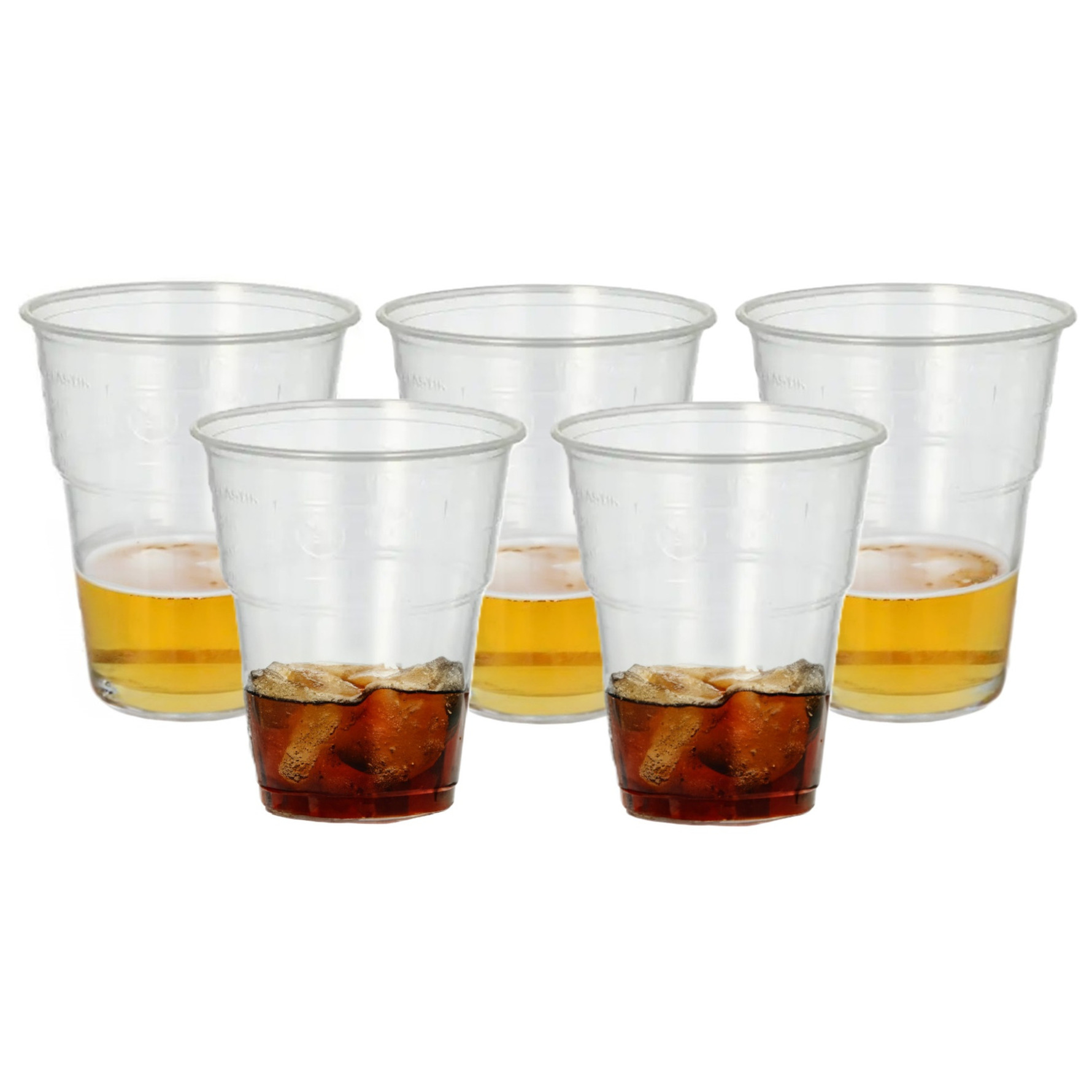 PLA frisdrank/bier glazen - 75x stuks - 300 ml - Horeca drinkbekers transparant -