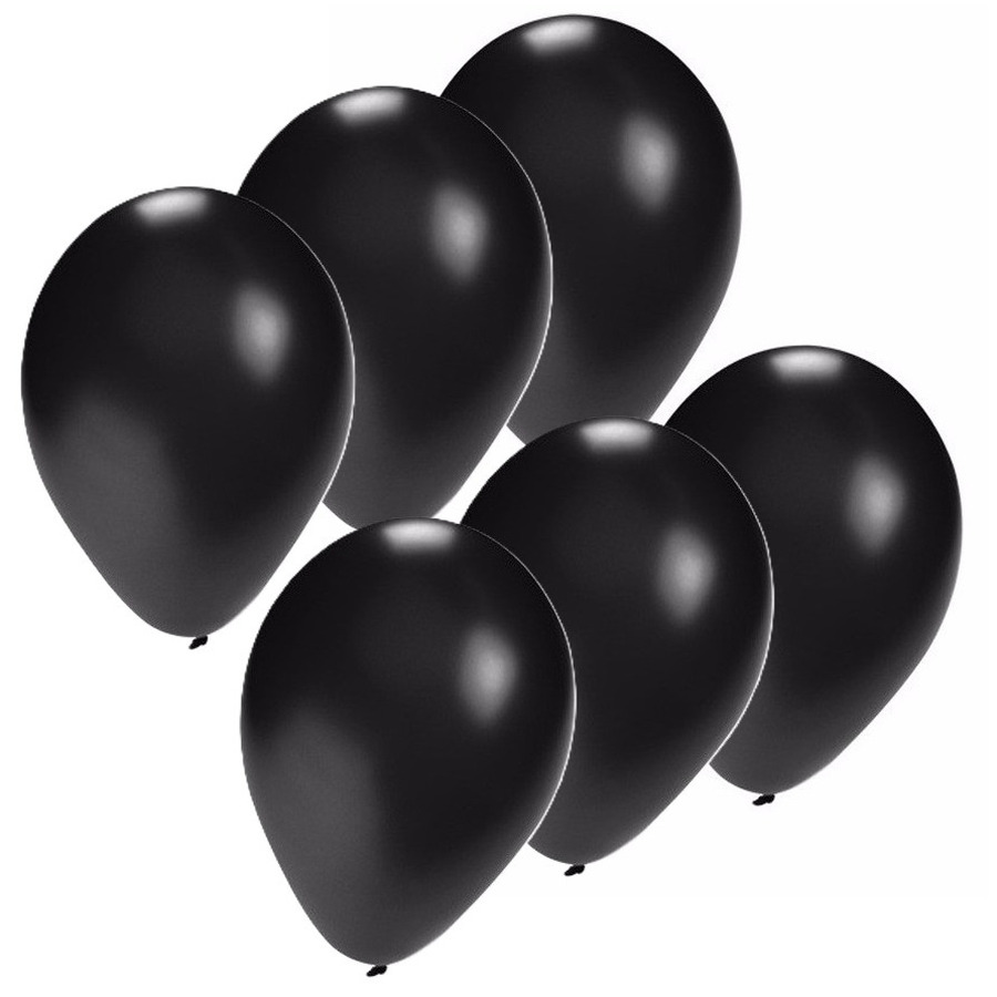 Bellatio Decorations ballonnen - 50x stuks - zwart - 27 cm - verjaardag - feestartikelen -