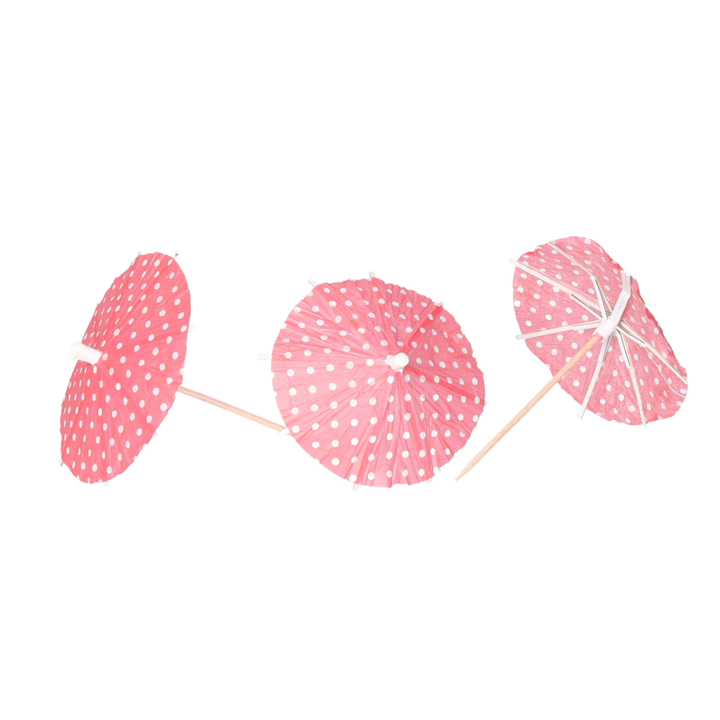 IJsparasols cocktailprikkers - 20x stuks - rood - 10 cm - decoratie prikkers - Feestelijk -