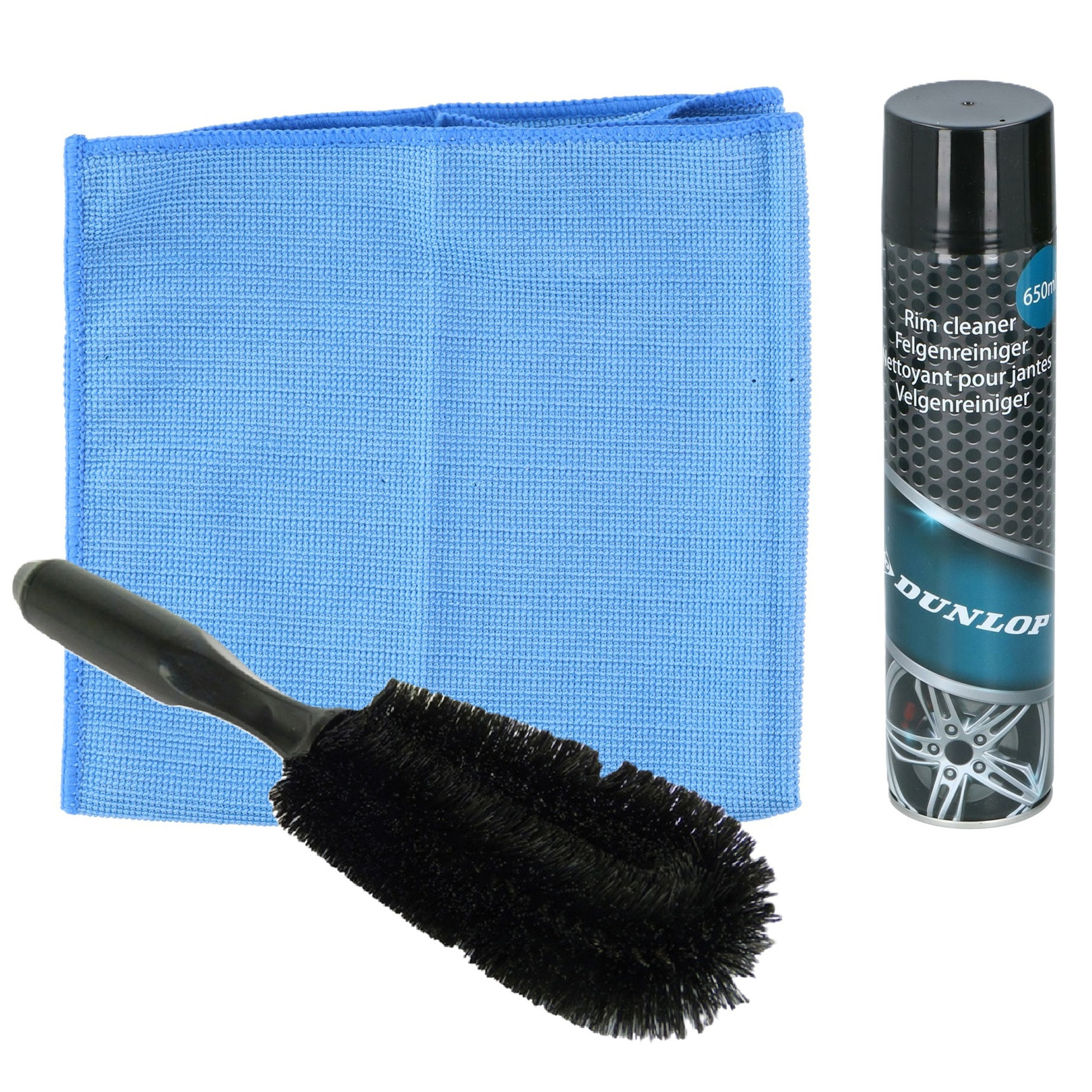 All Ride auto velgen schoonmaken set - borstel/spray/doek - velgenreiniger pakket -