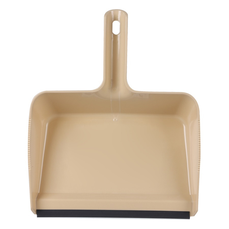 Vuil opvang blik - kunststof - met rubber strip - 30 x 38 cm - beige - stofblik - large -