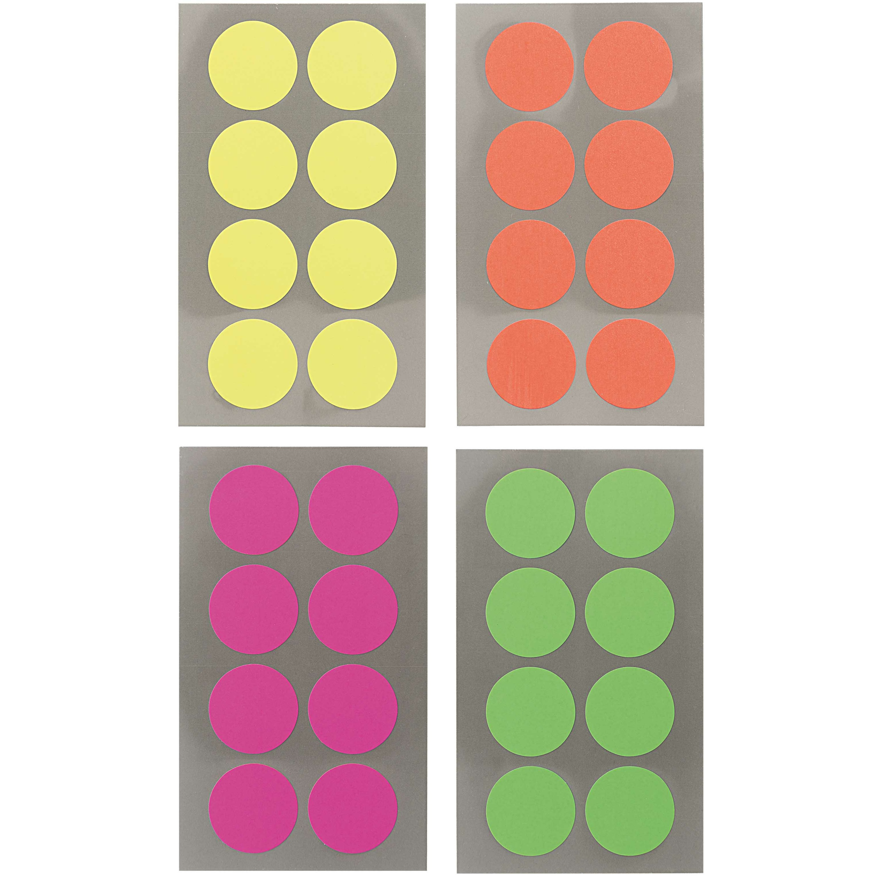 Hobby stickers - 128x stuks - D25 mm - kleurenmix - ronde stickers - Kantoor stickers - Etiketten -