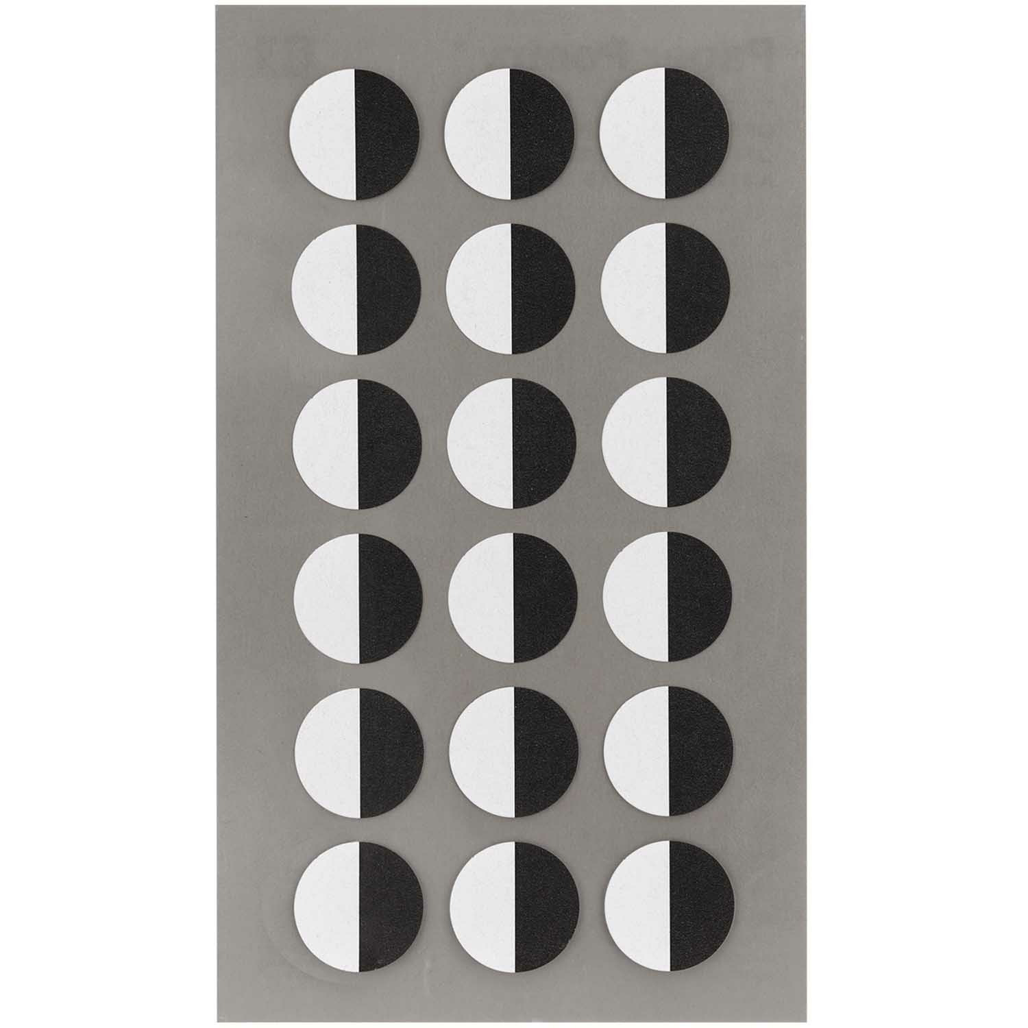 Hobby stickers - 144x stuks - rondjes zwart/wit - sticker etiketten - dia 15 mm - knutsel oogjes -
