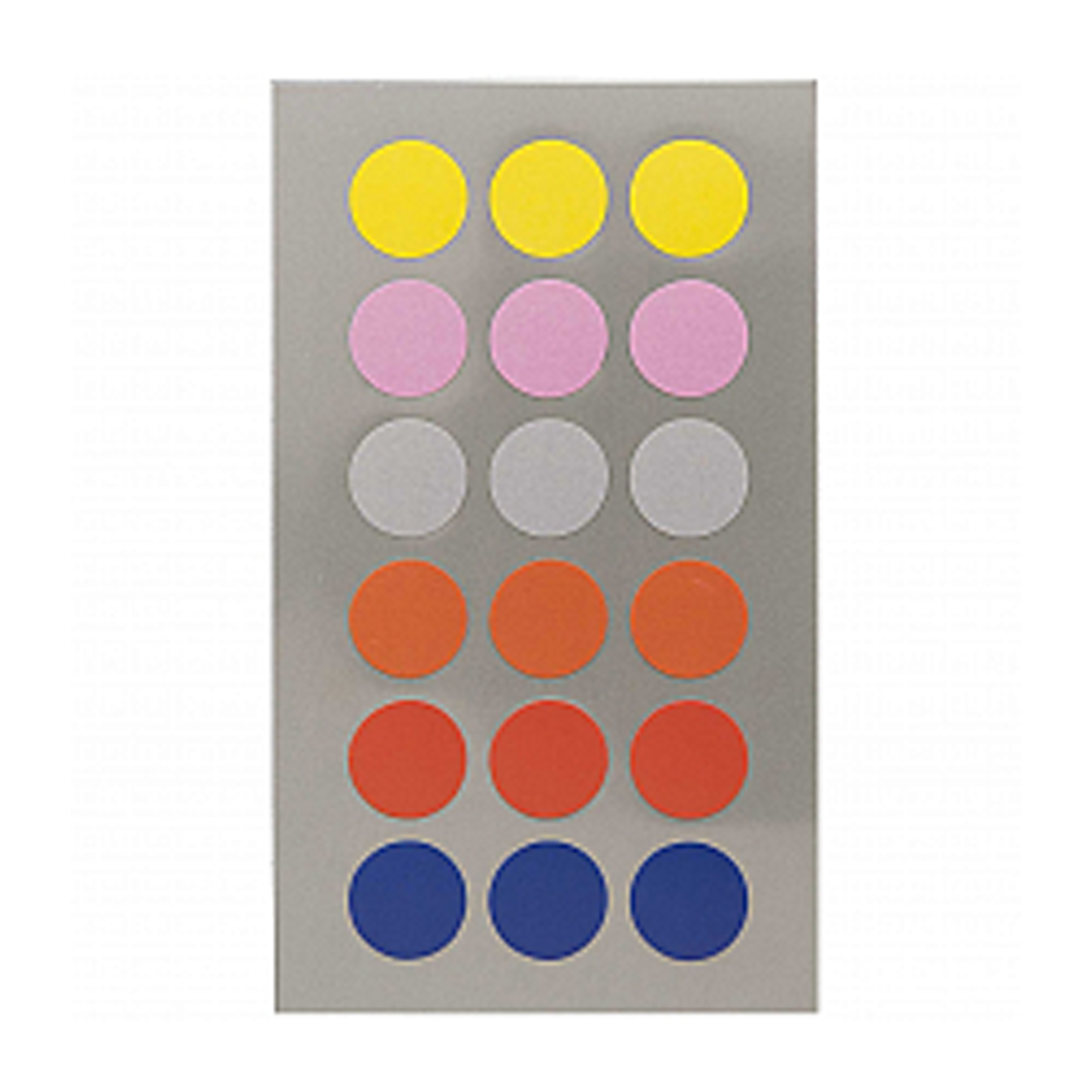 Hobby stickers - 216x stuks - D15 mm - basic kleuren ronde stickers - Kantoor stickers - Scrapbook - -