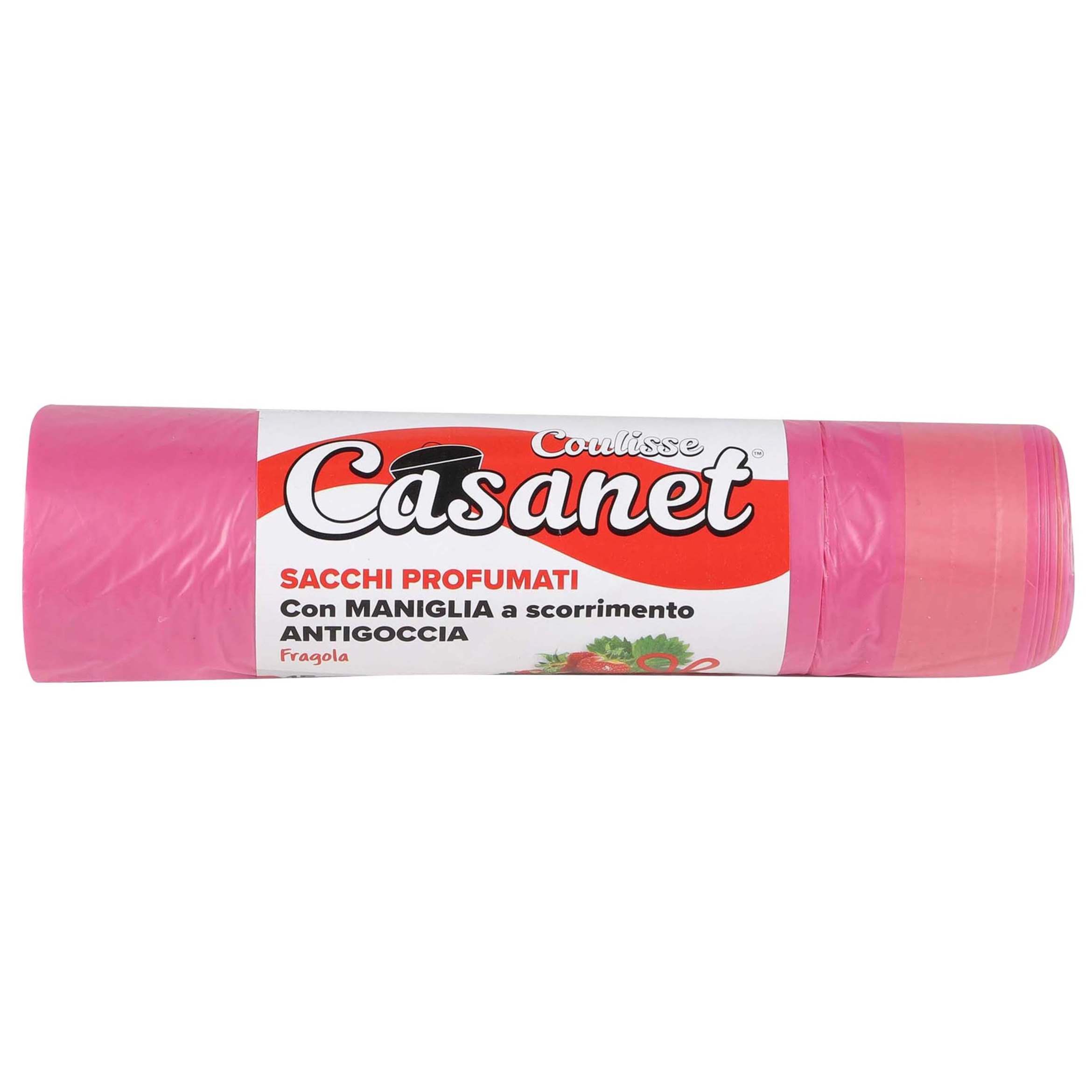 Afvalzakken/vuilniszakken/containerzakken - aardbeien geur - 15x - 50 liter - roze - ruikt lekker -