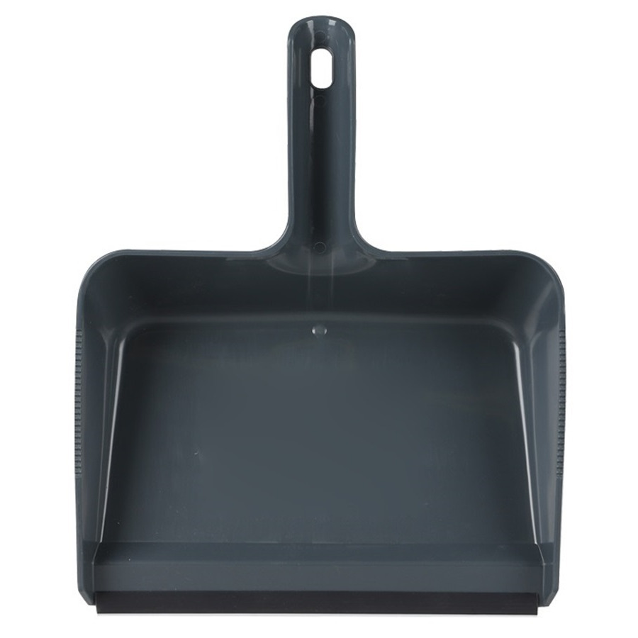 Vuil opvang blik - kunststof - met rubber strip - 30 x 38 cm - donkerblauw - stofblik - large -