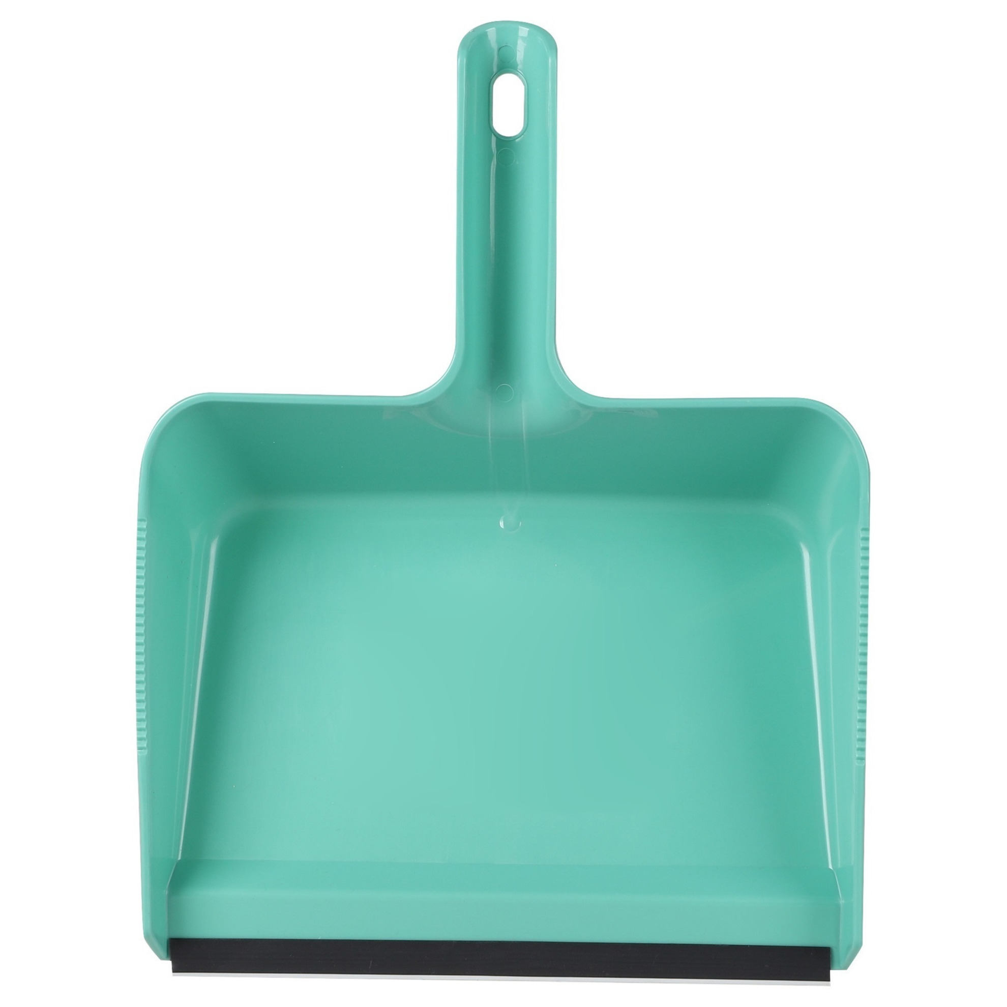 Vuil opvang blik - kunststof - met rubber strip - 30 x 38 cm - mintgroen - stofblik - large -