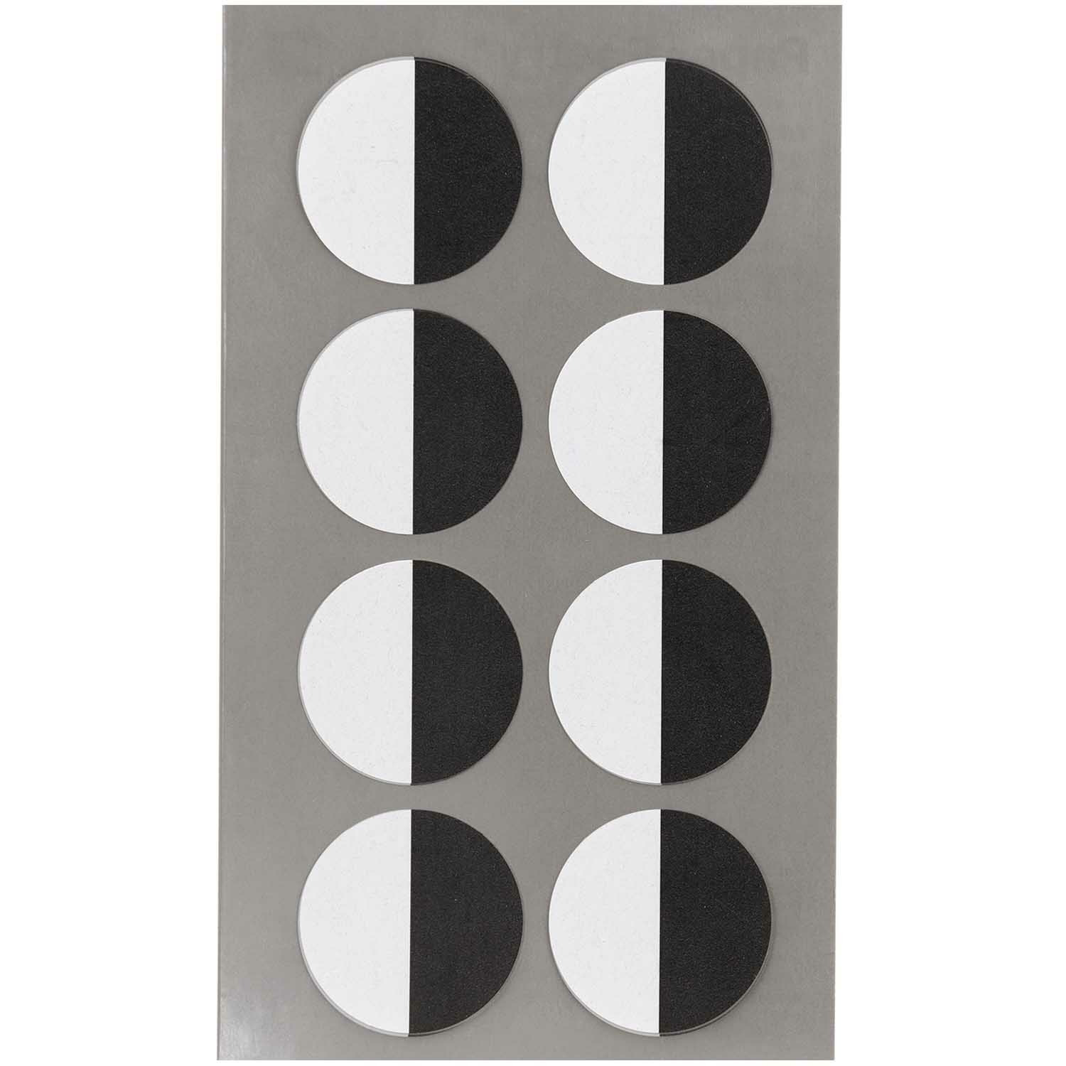 Hobby stickers - 64x stuks - rondjes zwart/wit - sticker etiketten - dia 25 mm - knutsel oogjes -