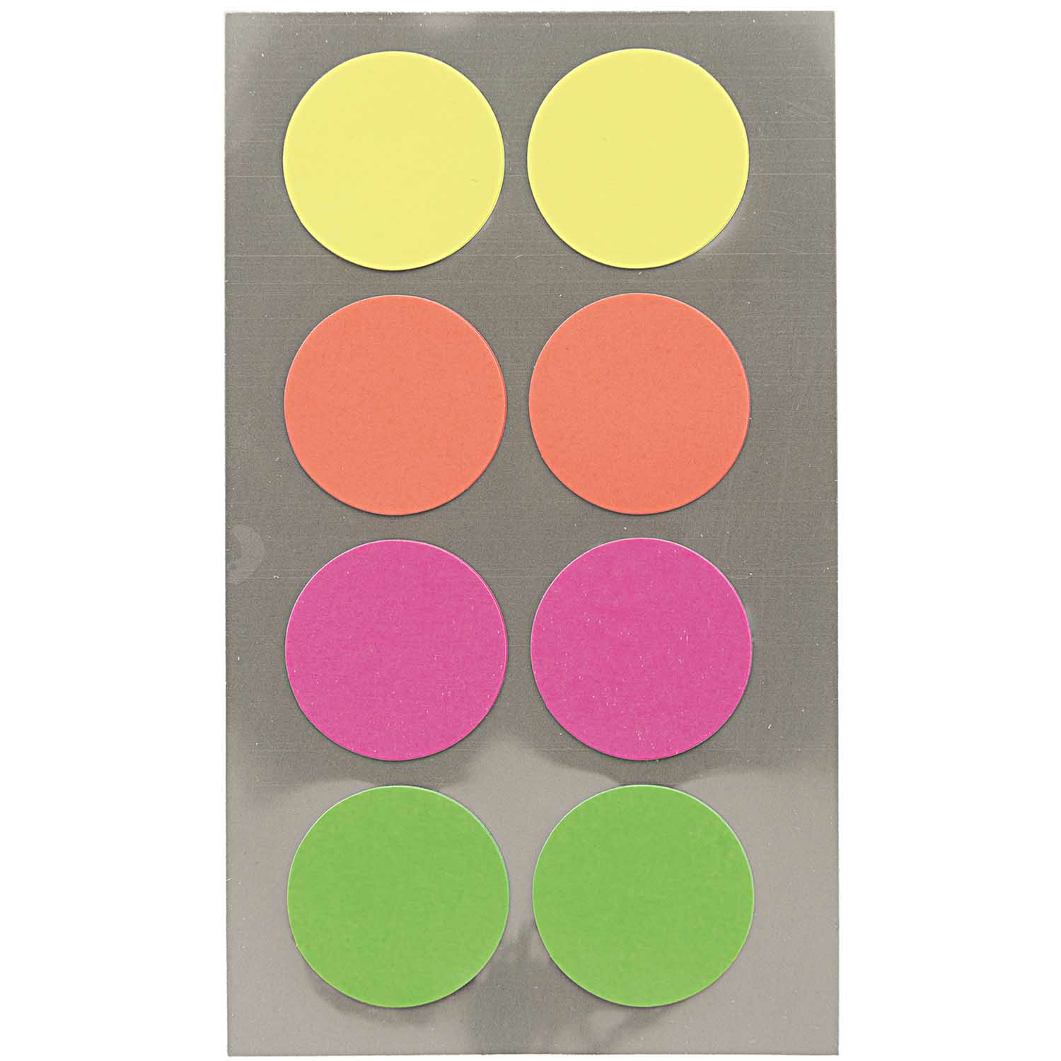 Hobby stickers - 96x stuks - D25 mm - neon kleuren ronde stickers - Kantoor stickers - Scrapbook -