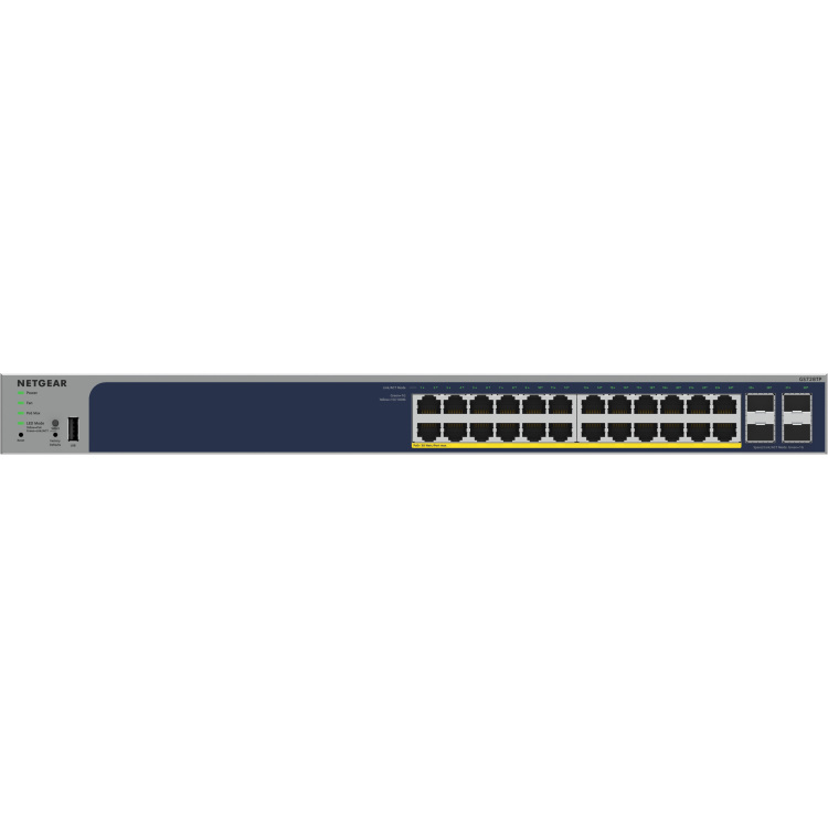 Netgear 24-Port Gigabit Ethernet PoE+ Smart Switch with 4 SFP Ports (GS728TPv3) switch