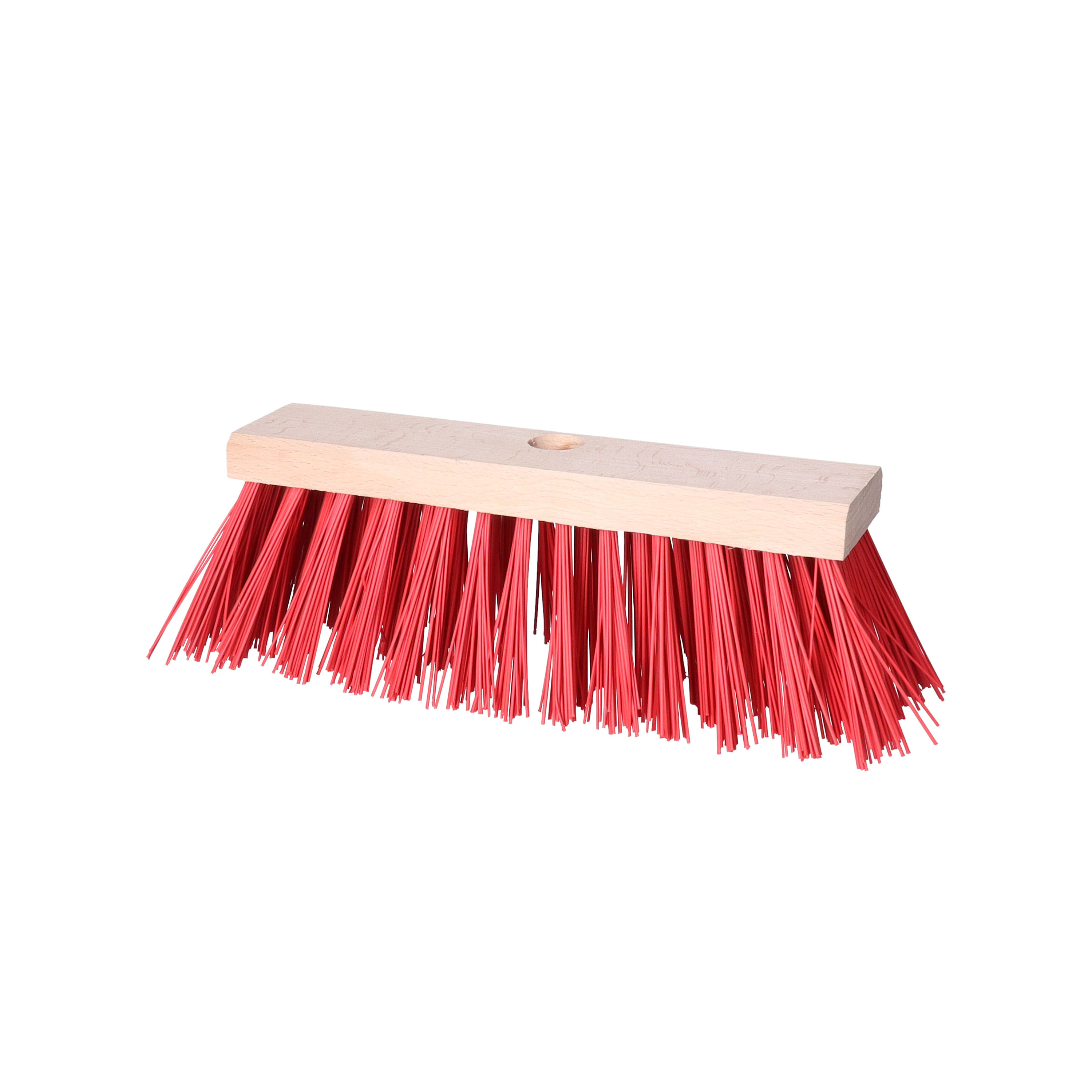 Bezemkop - Elaston - rood - hout - hard - 25 cm - 24mm - straatbezem/buitenbezem -