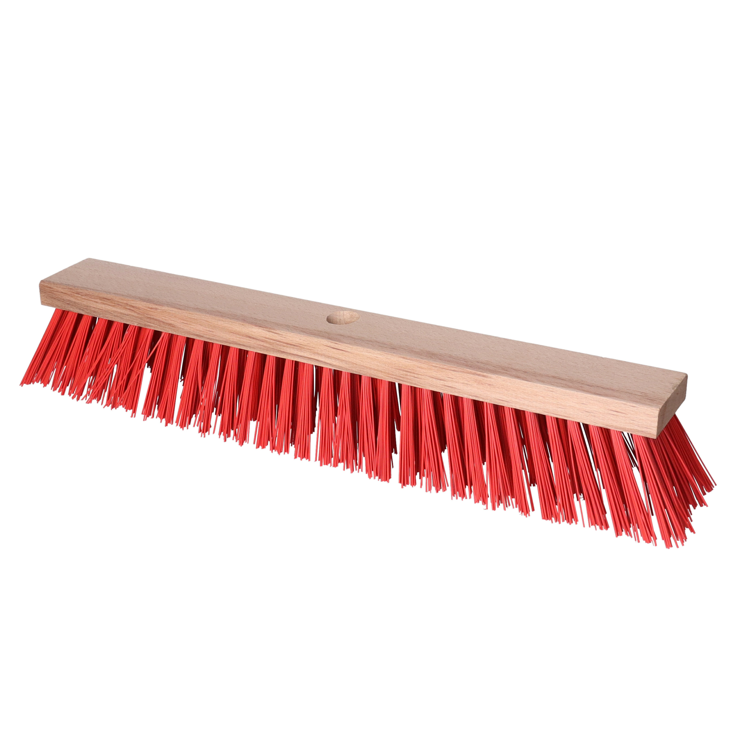 Bezemkop - Elaston - rood - hout - hard/extra stevig - 60 cm - 24mm - straatbezem/buitenbezem -