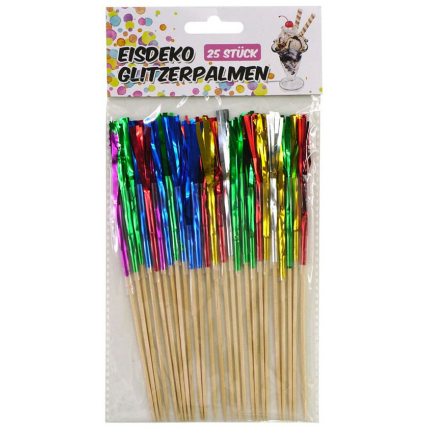 Gekleurde ijs/cocktail feest prikkers - 25x stuks - 16 cm - IJsprikkers - Cocktailprikkers -