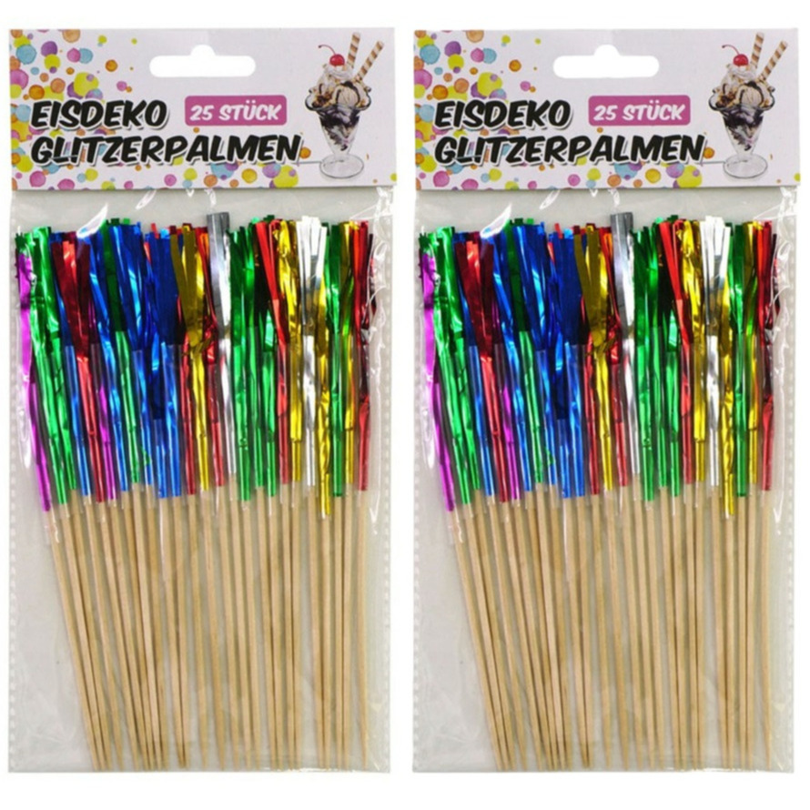 Gekleurde ijs/cocktail feest prikkers - 50x stuks - 16 cm - IJsprikkers - Cocktailprikkers -