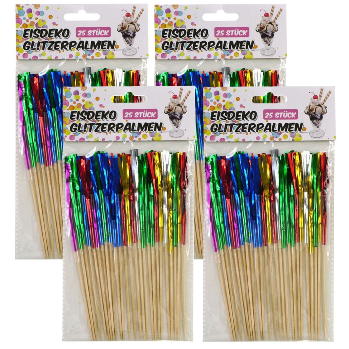 Gekleurde ijs/cocktail feest prikkers - 100x stuks - 16 cm - IJsprikkers - Cocktailprikkers -