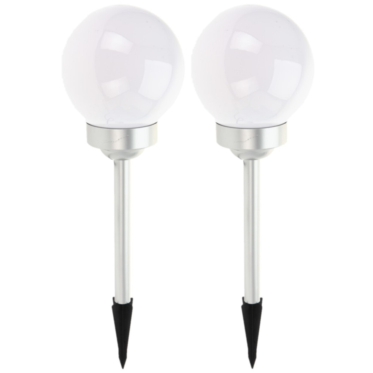Pro Garden Solar tuinlamp/prikspot bol - 4x - op zonne-energie - dia 15 cm - Prikspots -