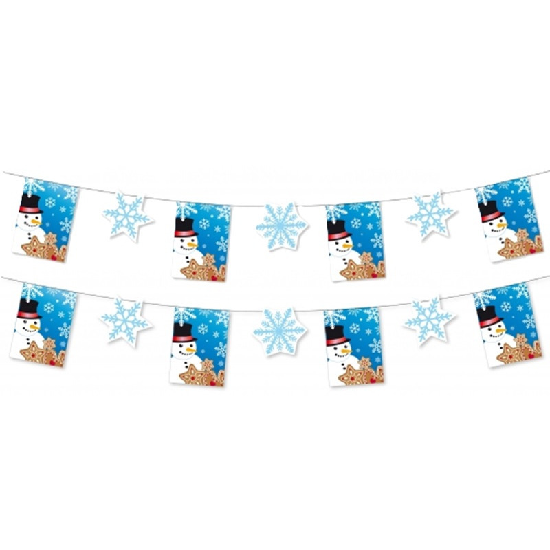 Apres Ski/Winter thema slinger - 2x - 300 cm - papier - sneeuw - versiering/feestartikelen -
