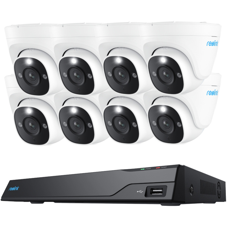 Reolink NVS16-8MD8, slimme 8 MP PoE beveiligingscamera 8 stuks, 8 MP, PoE, 4 TB
