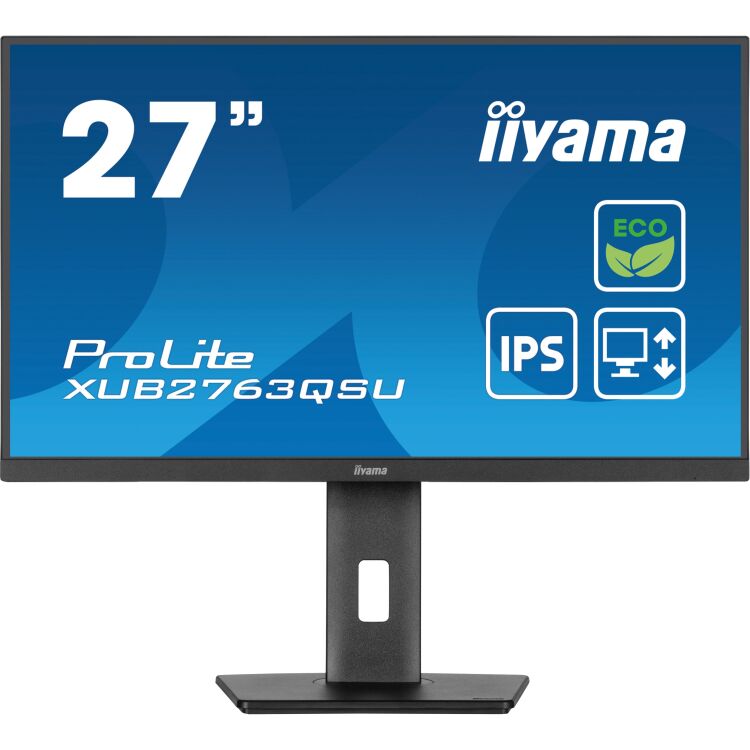 iiyama ProLite XUB2763QSU-B1 ledmonitor HDMI, DisplayPort, USB, Audio