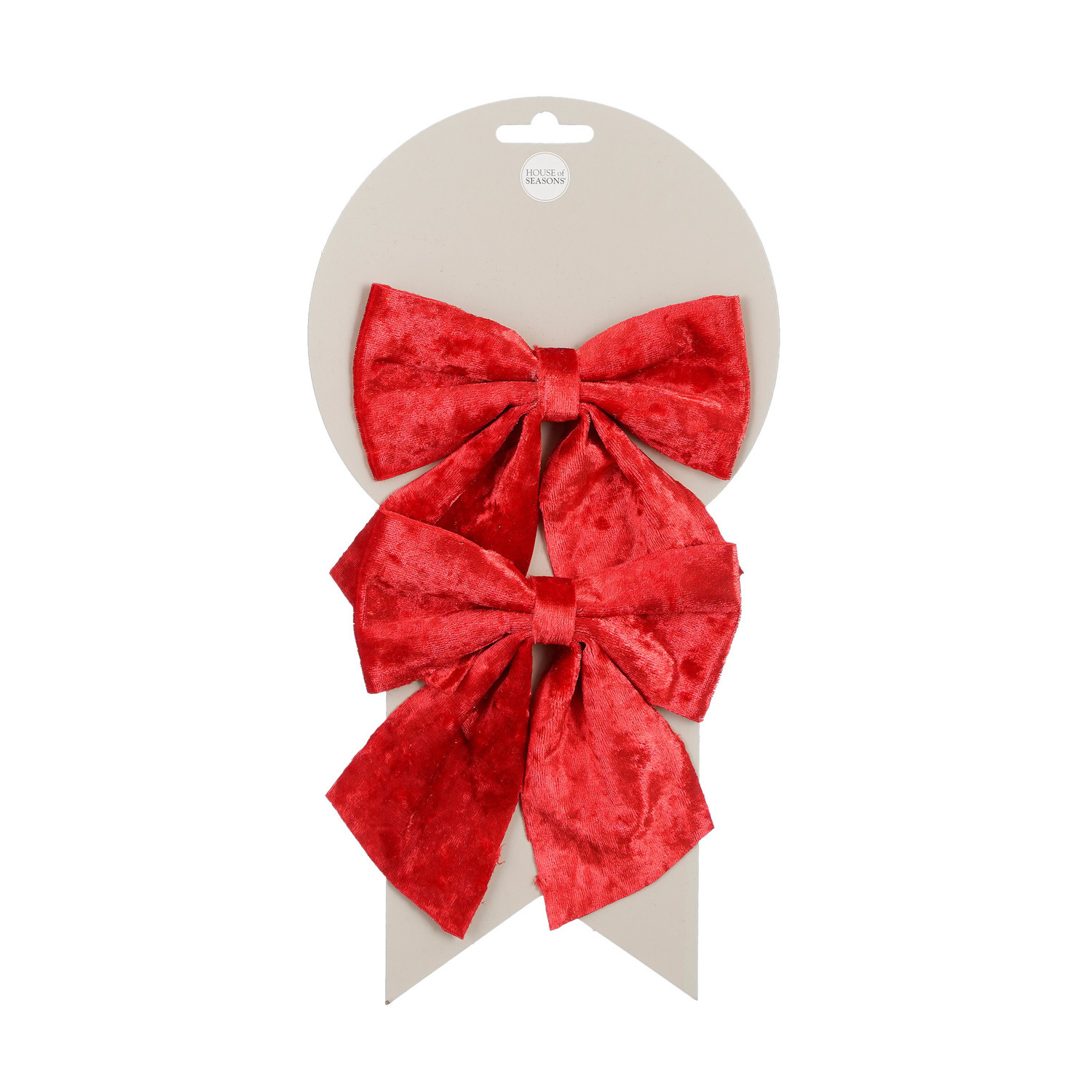Decoratie strikken - 2x st - rood - 12 x 13 cm - feeststrikjes -