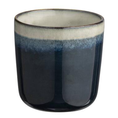 Mok Dorean - blauw stoneware - 8,5xØ8 cm - Leen Bakker