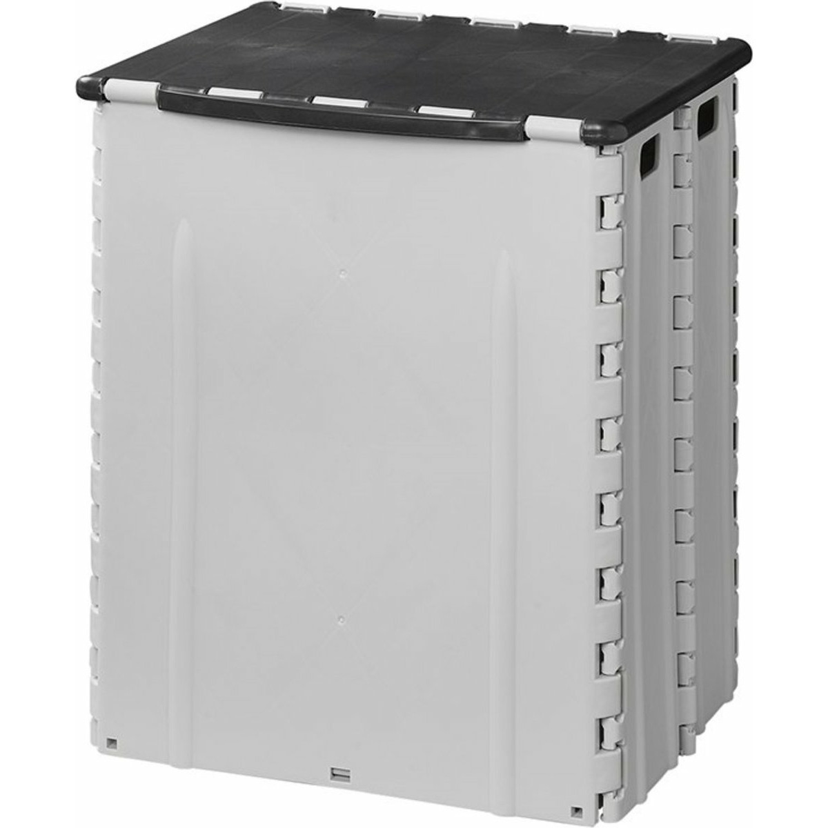 Afvalbak met deksel - kunststof - grijs - opvouwbaar - 25 x 31 x 38 cm - 35 liter -