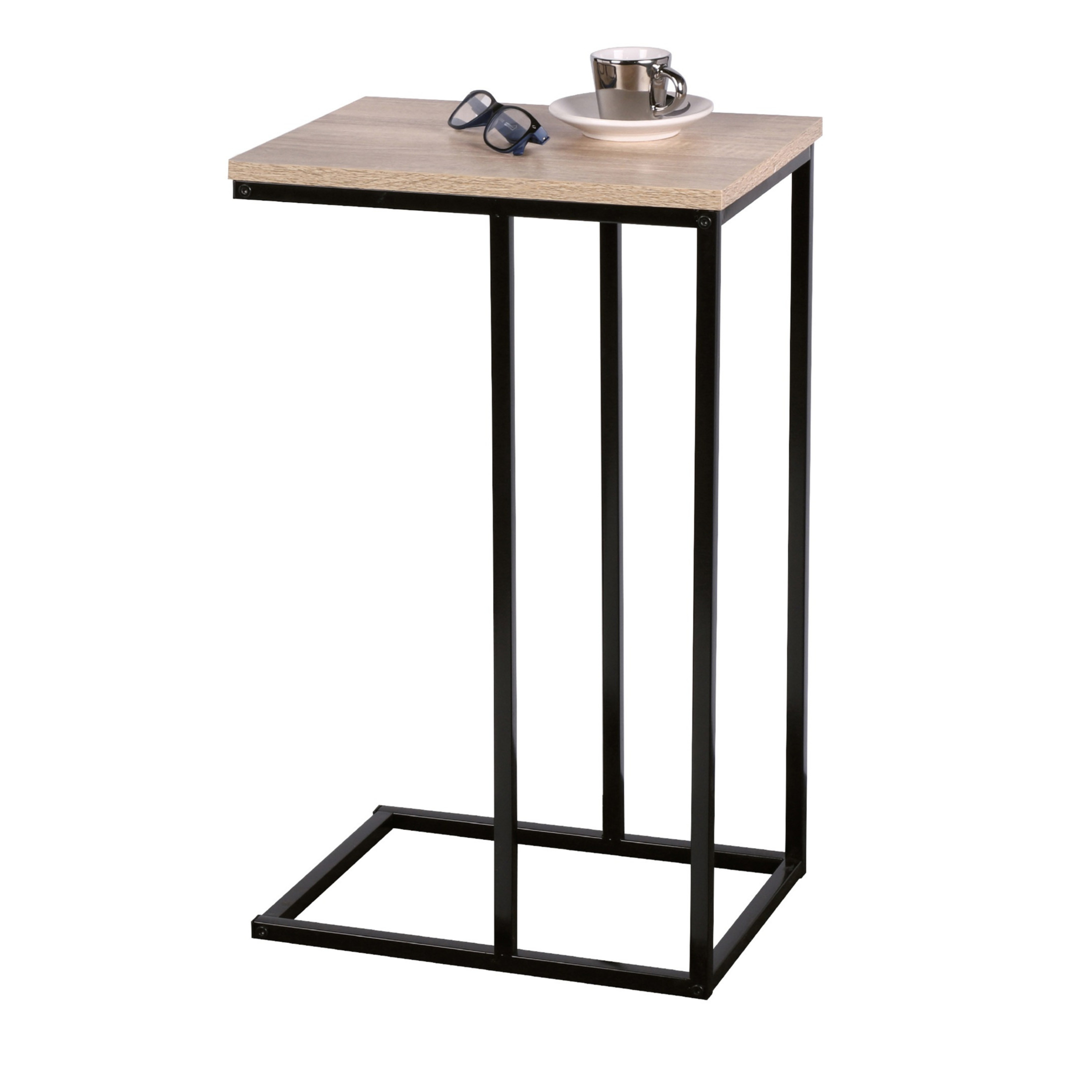Bijzettafel/salontafel Colorado - 40 x 30 x 66 cm - zwart - metaal - banktafeltje - salontafels indu -