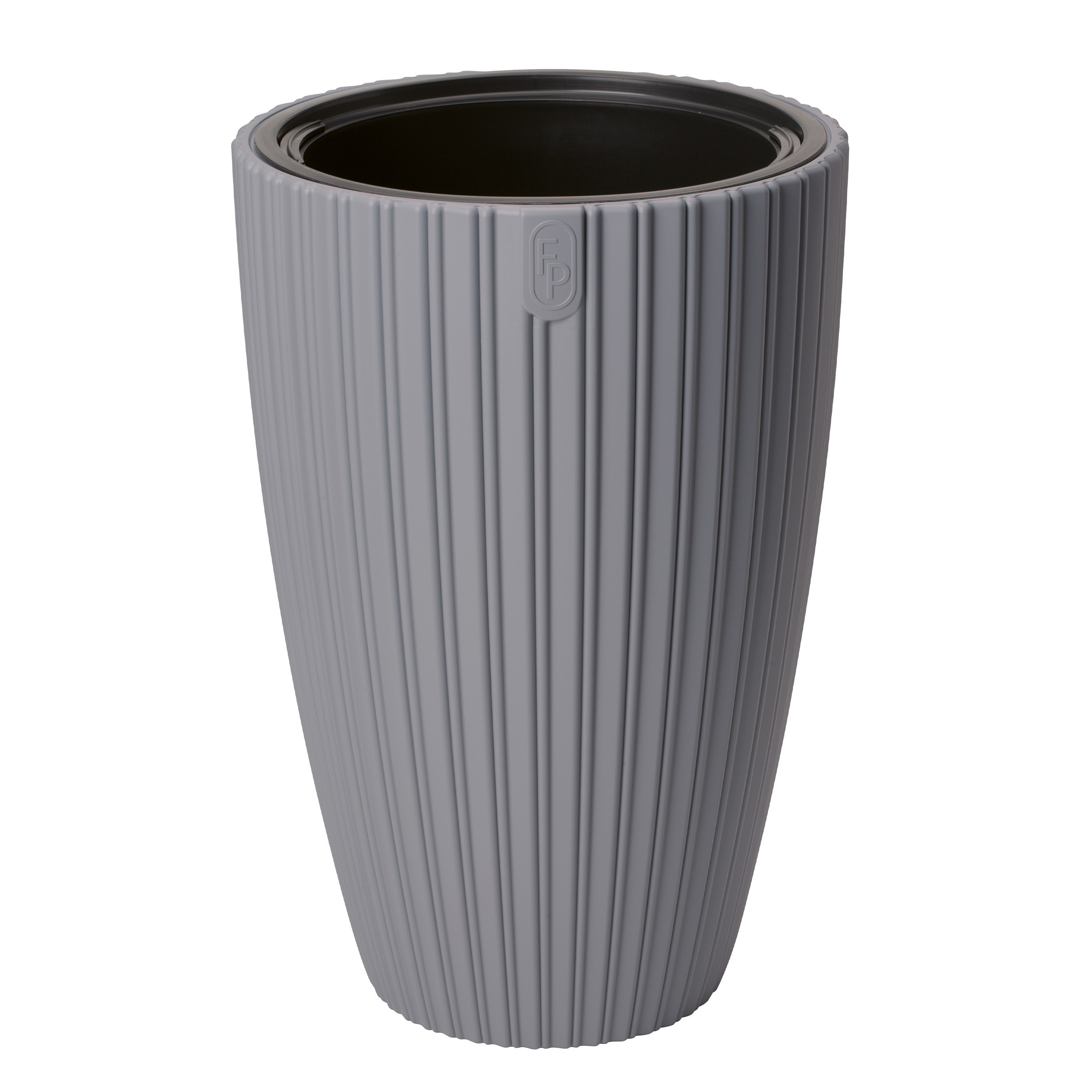 Form Plastic Plantenpot/bloempot Mika - kunststof - lichtgrijs - D30 x H48 cm - met binnenpot -