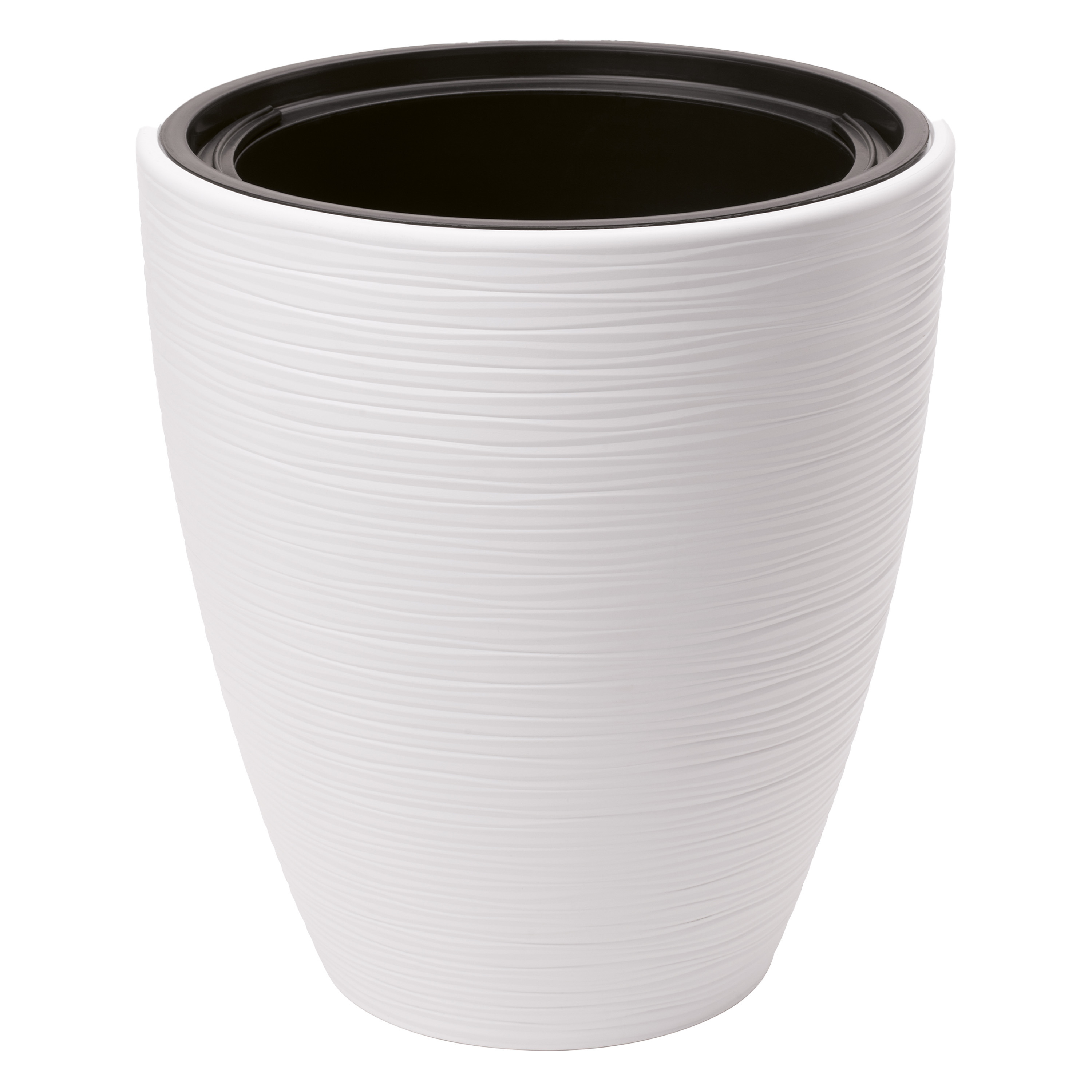 Form Plastic Plantenpot/bloempot Gobi - kunststof - wit - D30 x H32 cm - met binnenpot -