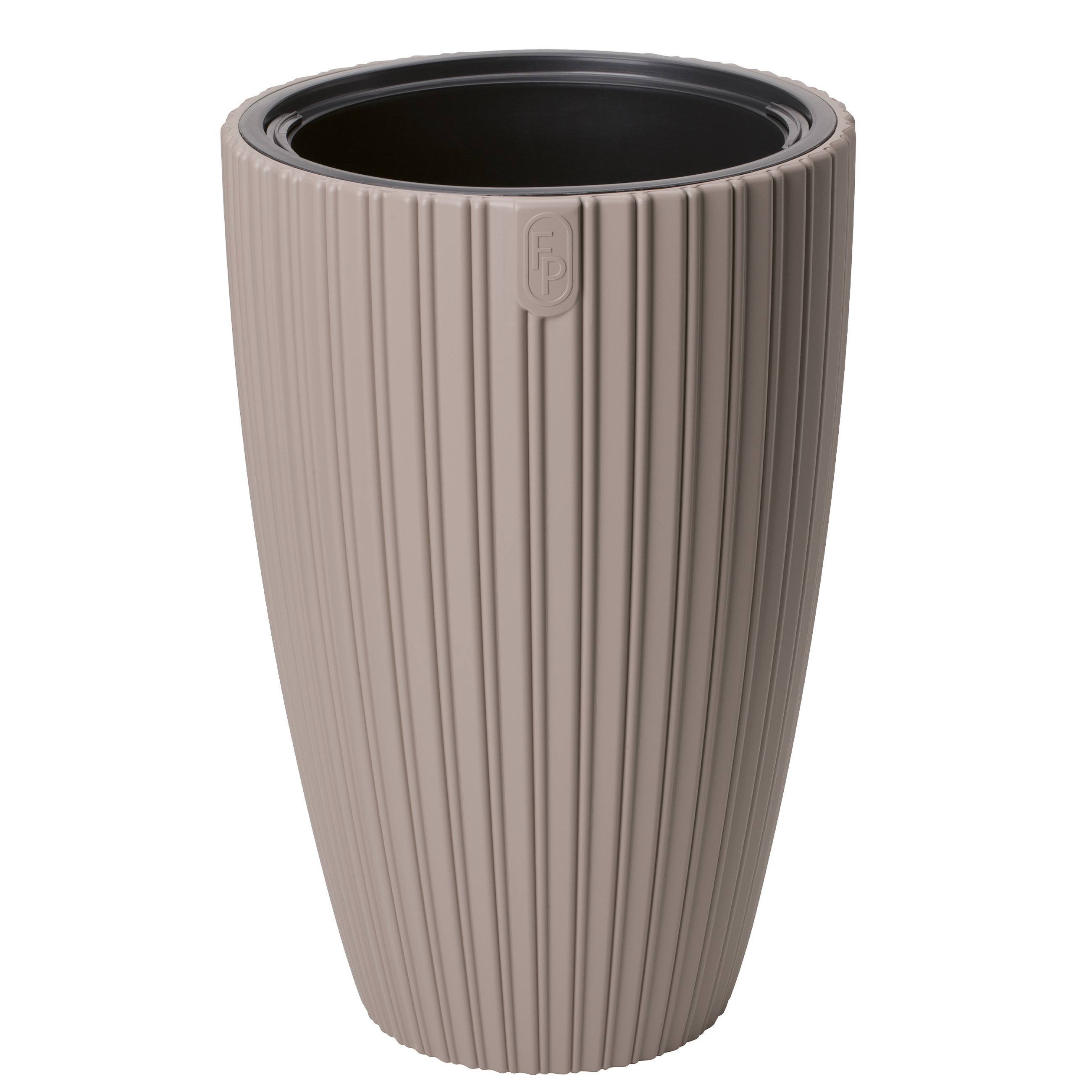 Form Plastic Plantenpot/bloempot Mika - kunststof - taupe - D30 x H48 cm - met binnenpot -