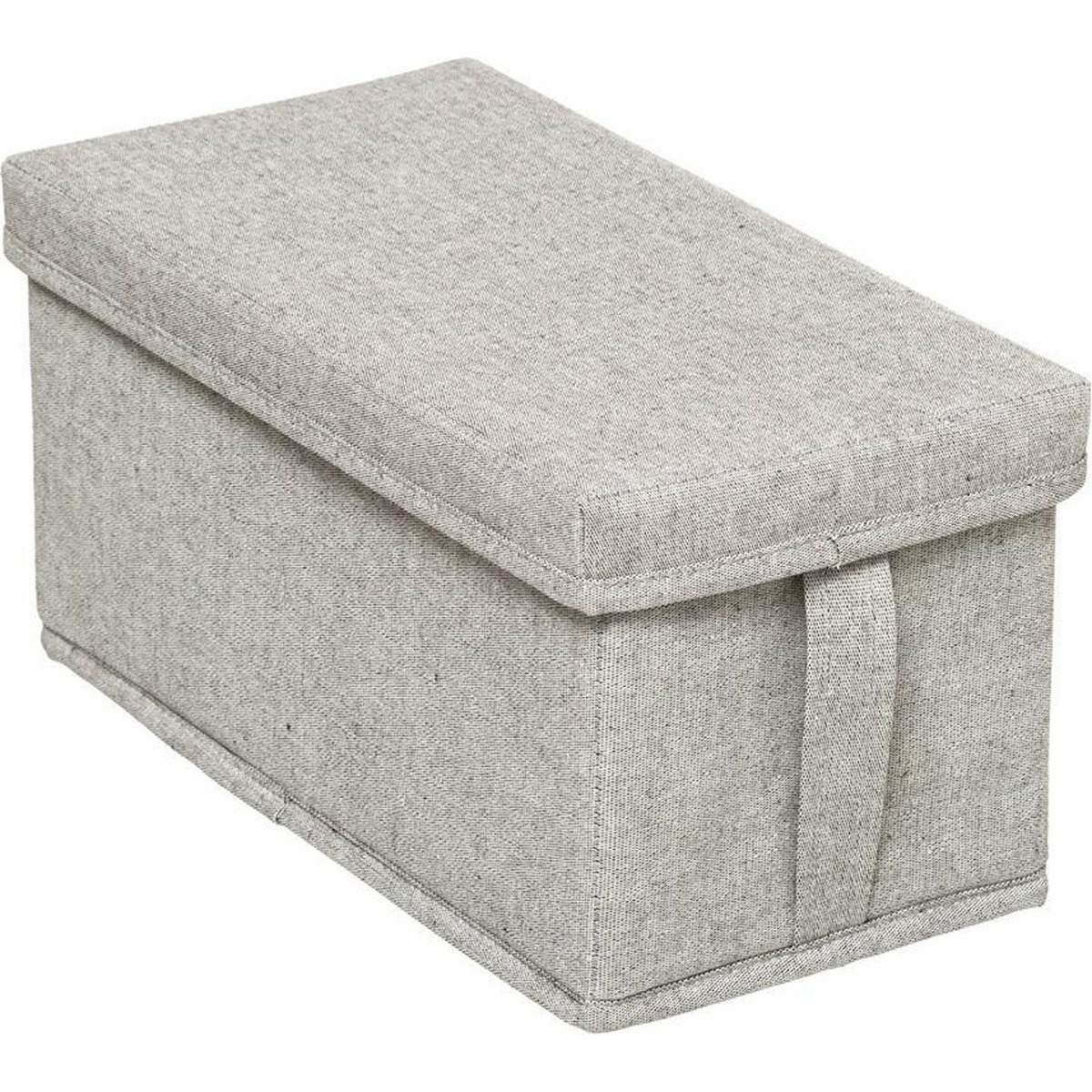 Opbergdoos/box met deksel - lichtgrijs - 15 x 31 x 15 cm - Stevig karton/polyester -