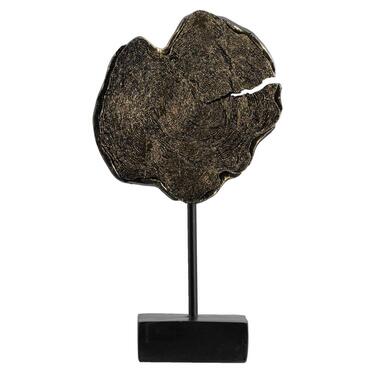 Ornament boomstam - zwart polyresin - 31x17x6,5 cm - Leen Bakker