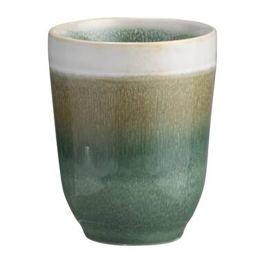 Mok Fia - turquoise stoneware - 10xØ8 cm - Leen Bakker