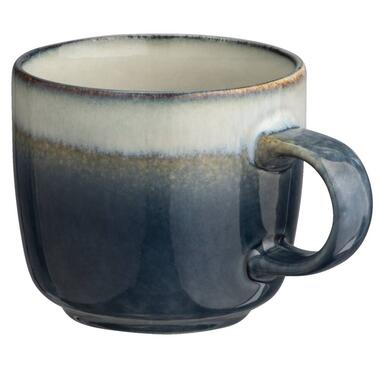 Mok Dorean met oor - blauw stoneware - 255 ml - 9,5xØ10 cm - Leen Bakker