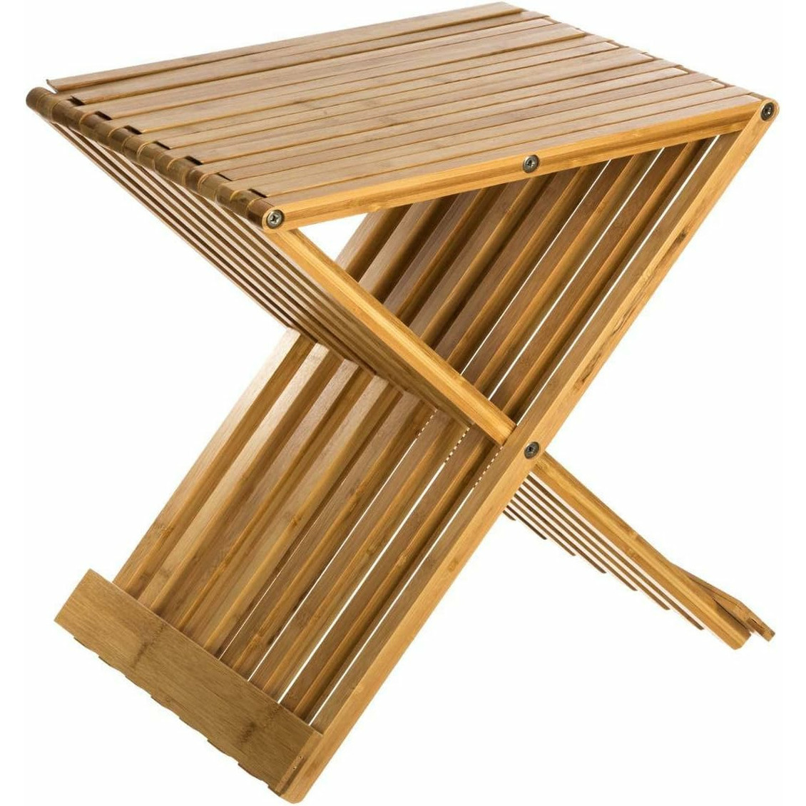 Krukje - opvouwbaar - bamboe - 40 x 32 x 45 cm - badkamer stoel -