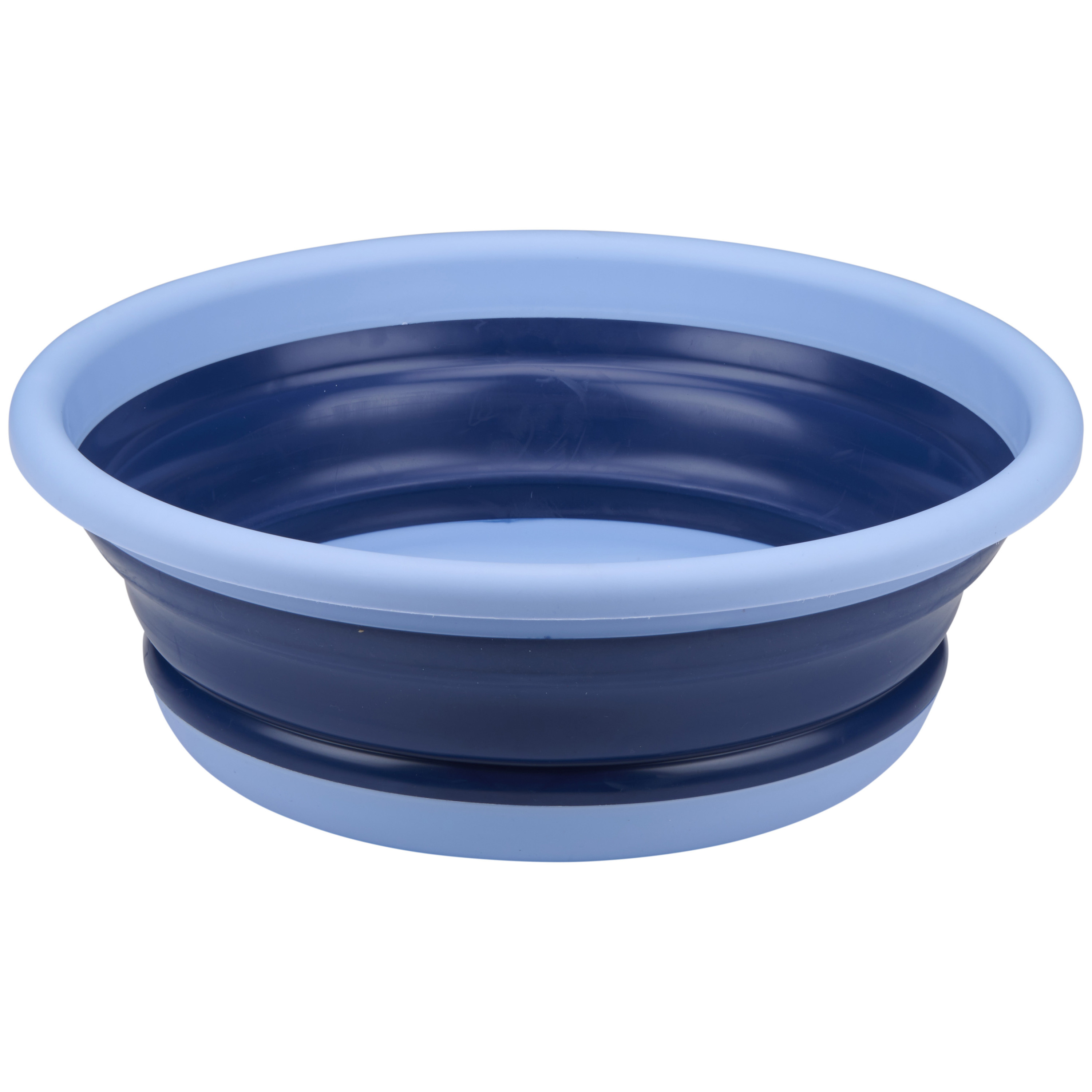 Afwasteil/wasmand emmer opvouwbaar - kunststof - 8 Liter - blauw - D37 x H13 cm -