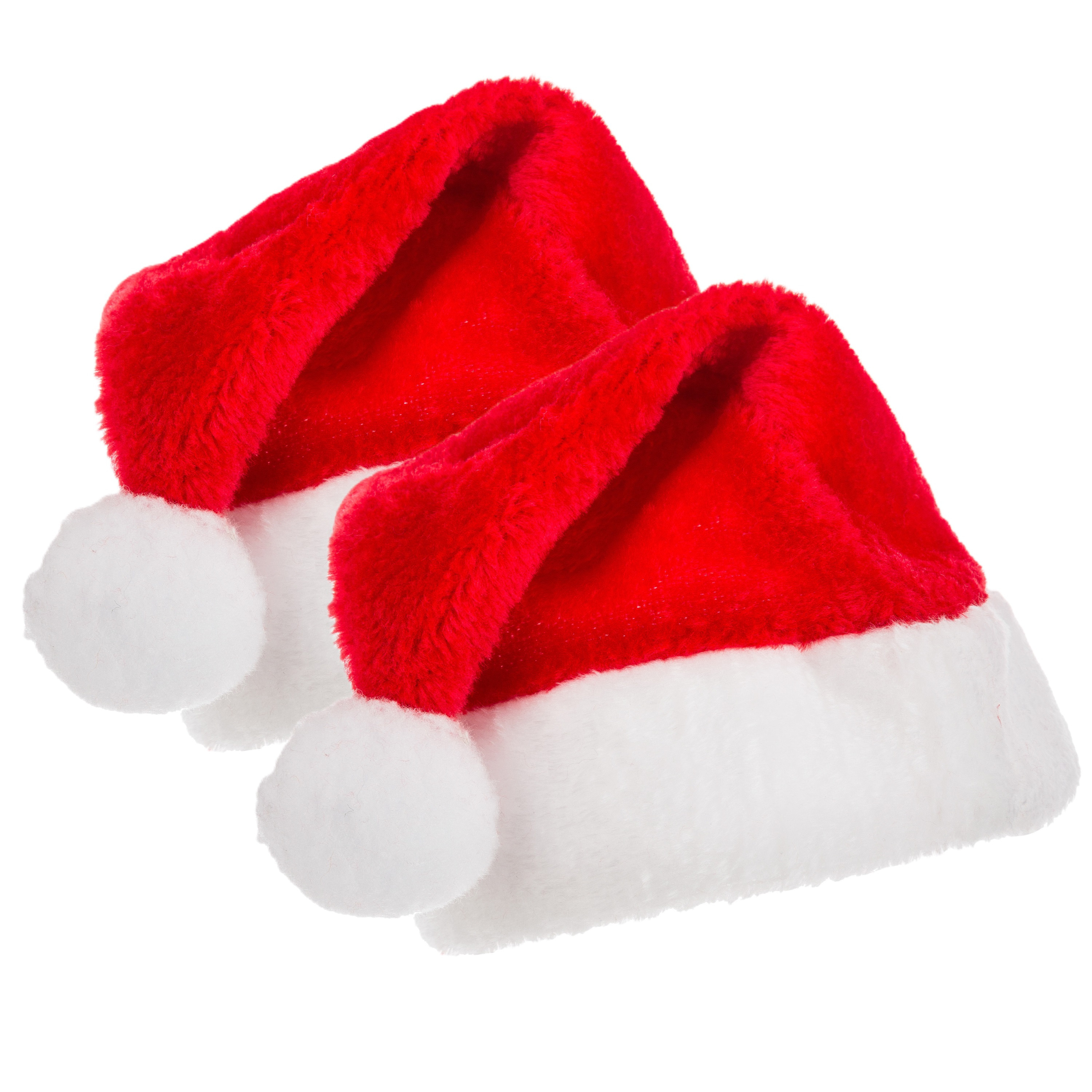 Feeric Kerstmutsen - 2x st - rood - 29 x 15 x 35 cm - polyester - voor kinderen -