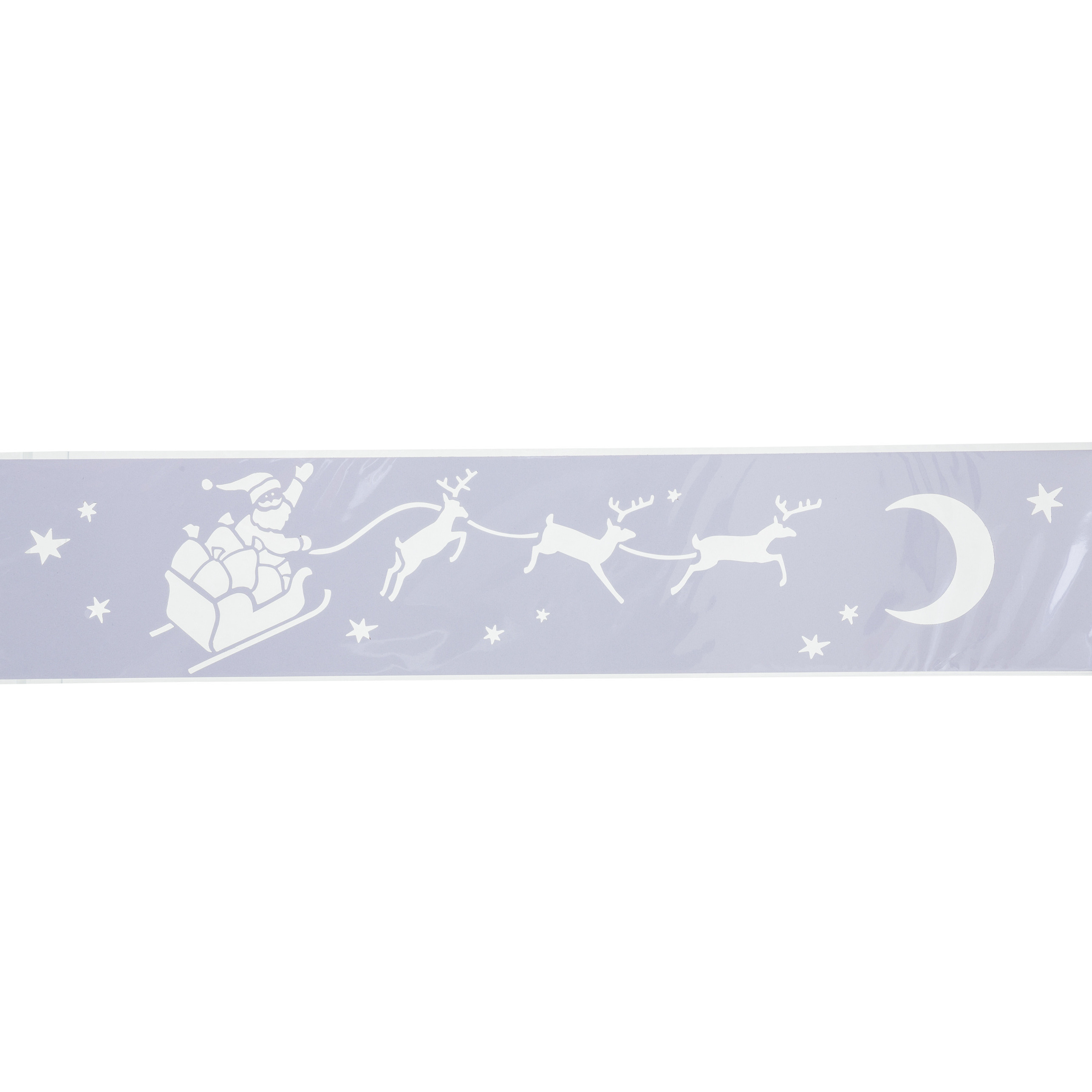 Kerst decoratie raamsjablonen - kerstman slee en maan - 12 x 60 cm -raamversiering -
