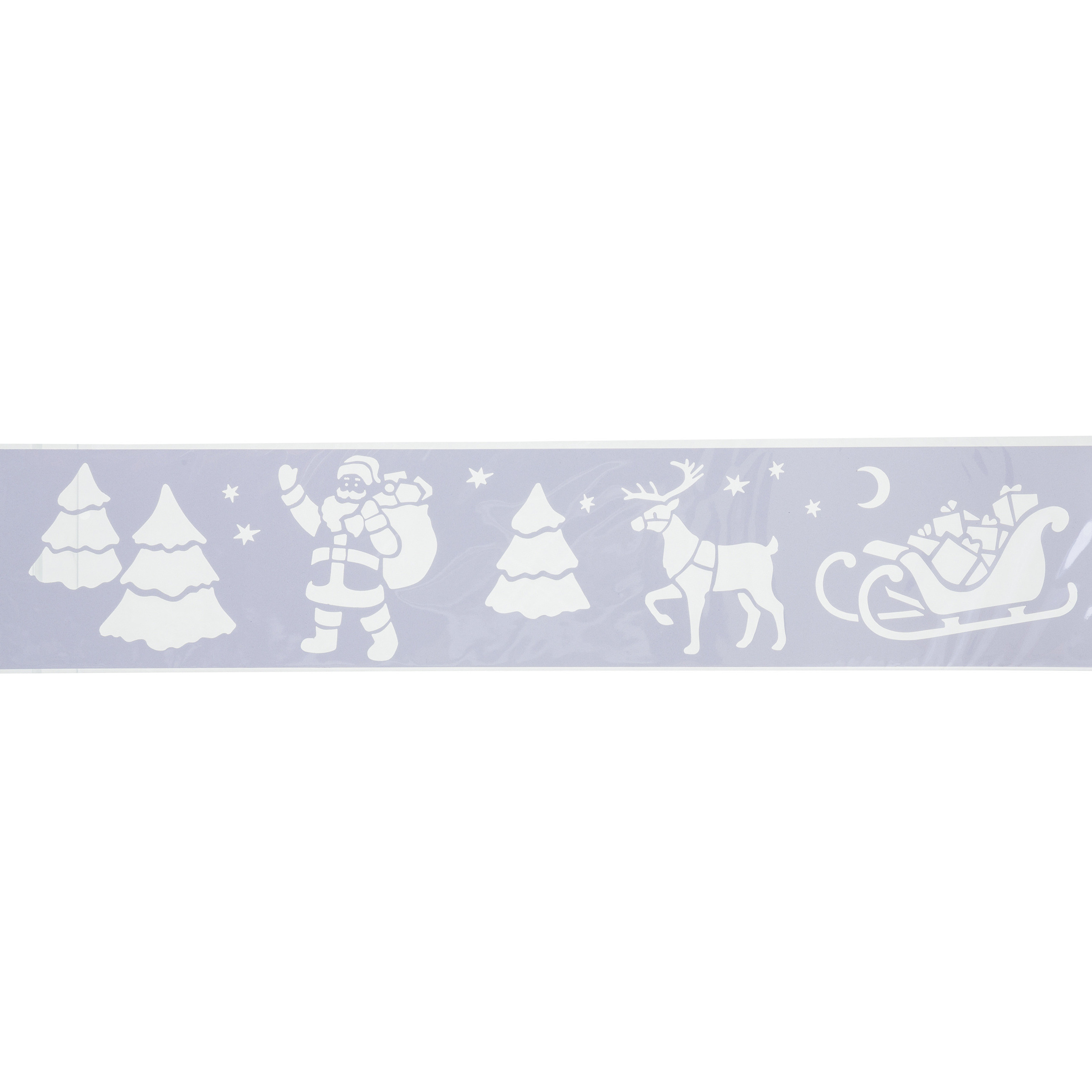 Kerst decoratie raamsjablonen - kerstman slee - 12 x 60 cm -raamversiering -