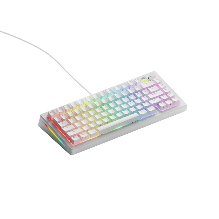Glorious GMMK 3 75% Prebuilt Wired White gaming toetsenbord 75%, RGB, GPBT-doubleshot keycaps, Knob