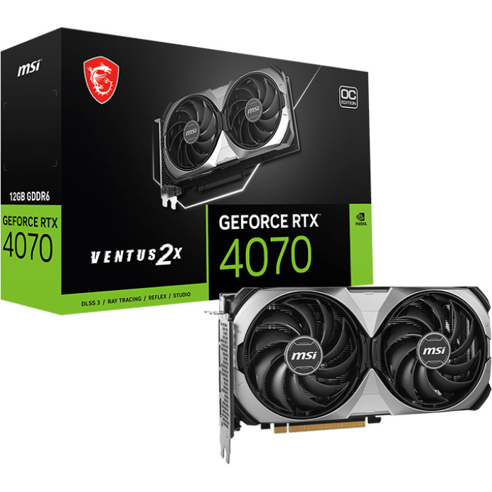 MSI GeForce RTX 4070 VENTUS 2X E1 OC grafische kaart 1x HDMI 2.1, 3x DisplayPort, DLSS 3